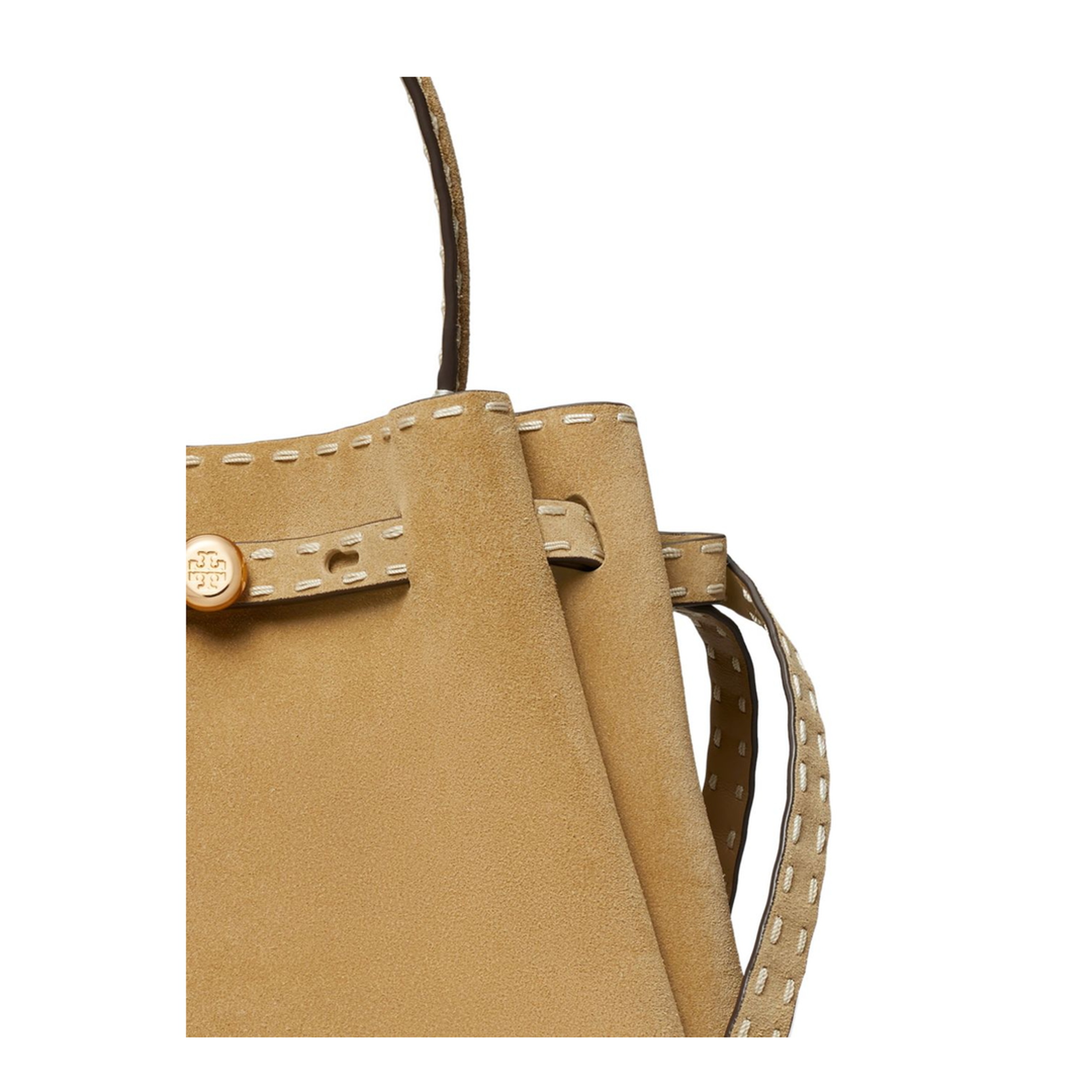Romy Suede Pick Stitch Bucket Bag - Butter - Image 2
