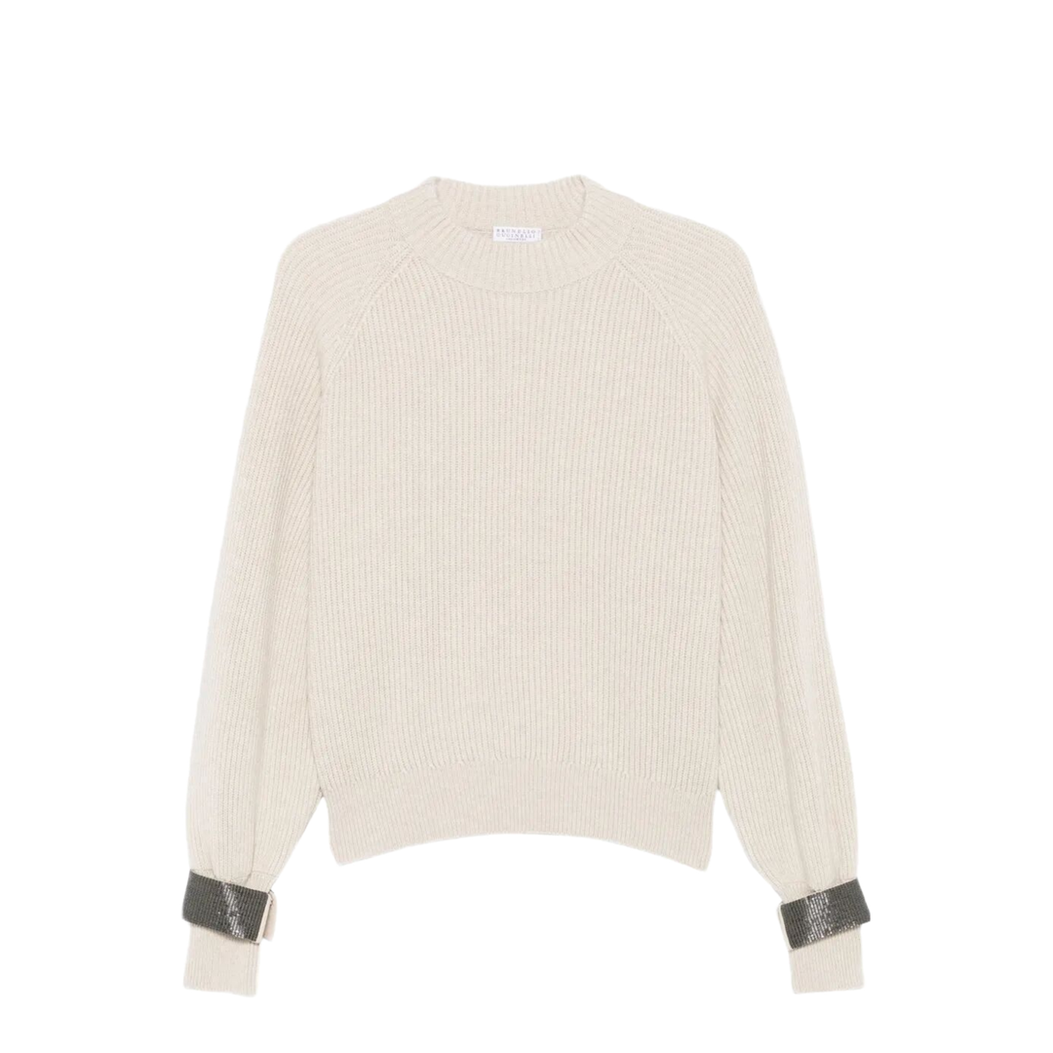 Ribbed Sweater with Jewel Cuffs - Image 1