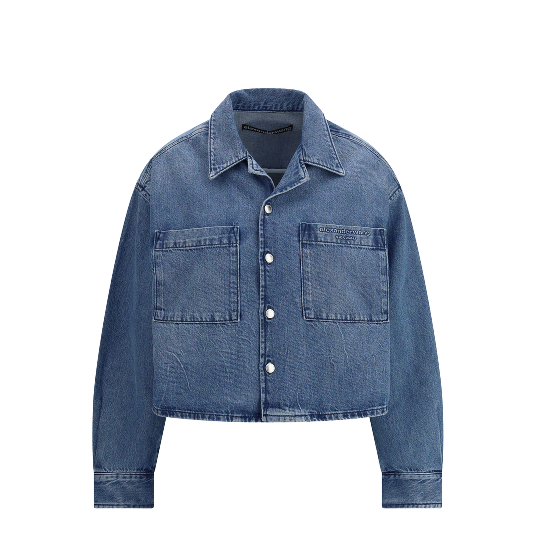 Cropped Denim Shirt - Image 1