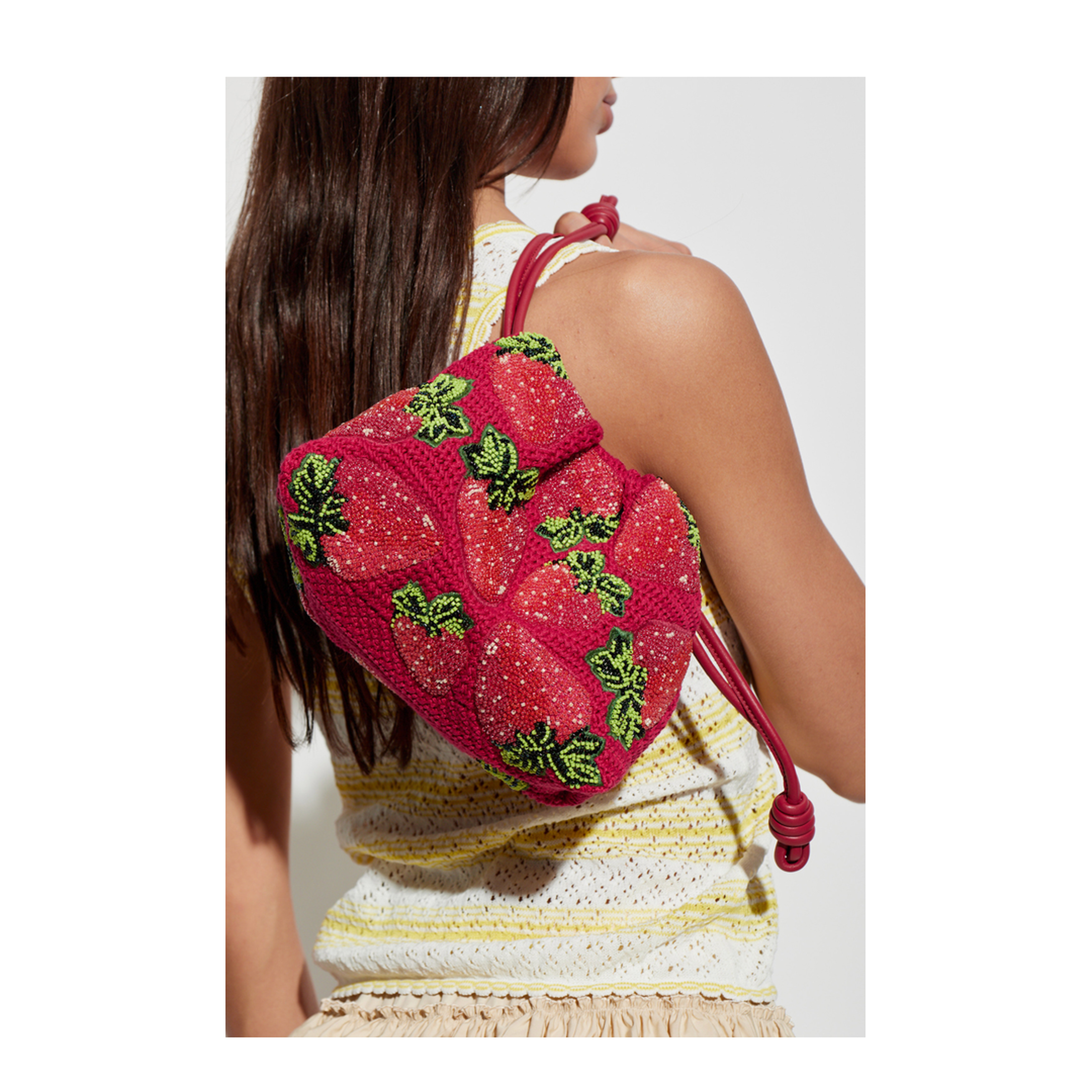 Flamenco Mini Beaded Crochet Clutch - Red - Image 2
