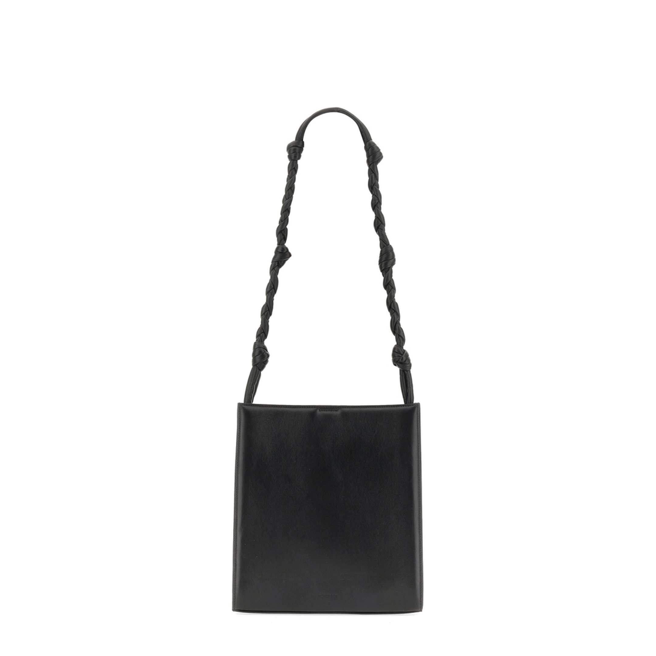 Medium Leather Shoulder Bag - Black - Image 1