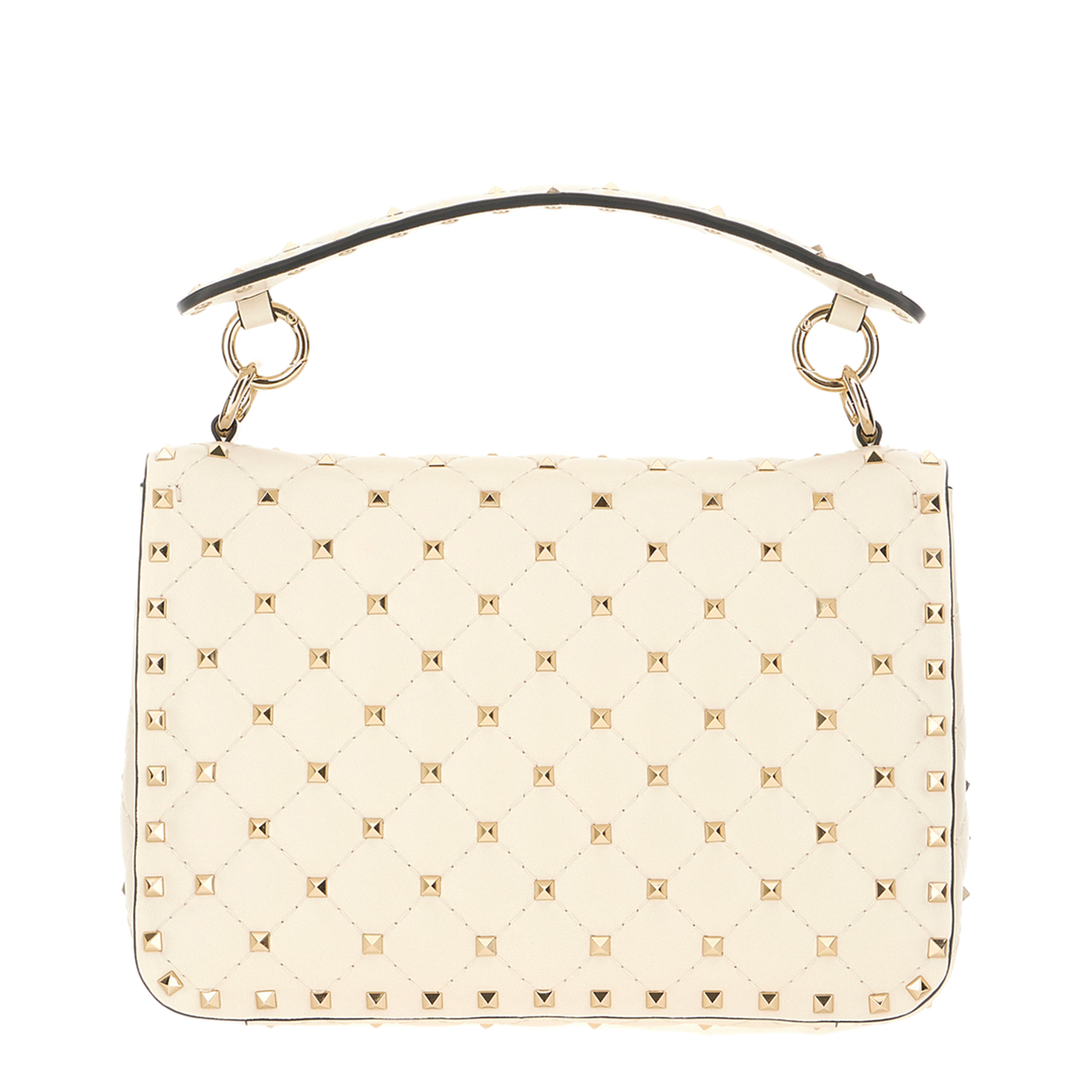 Ivory Nappa Leather Medium Rockstud Spike Handbag - Image 3