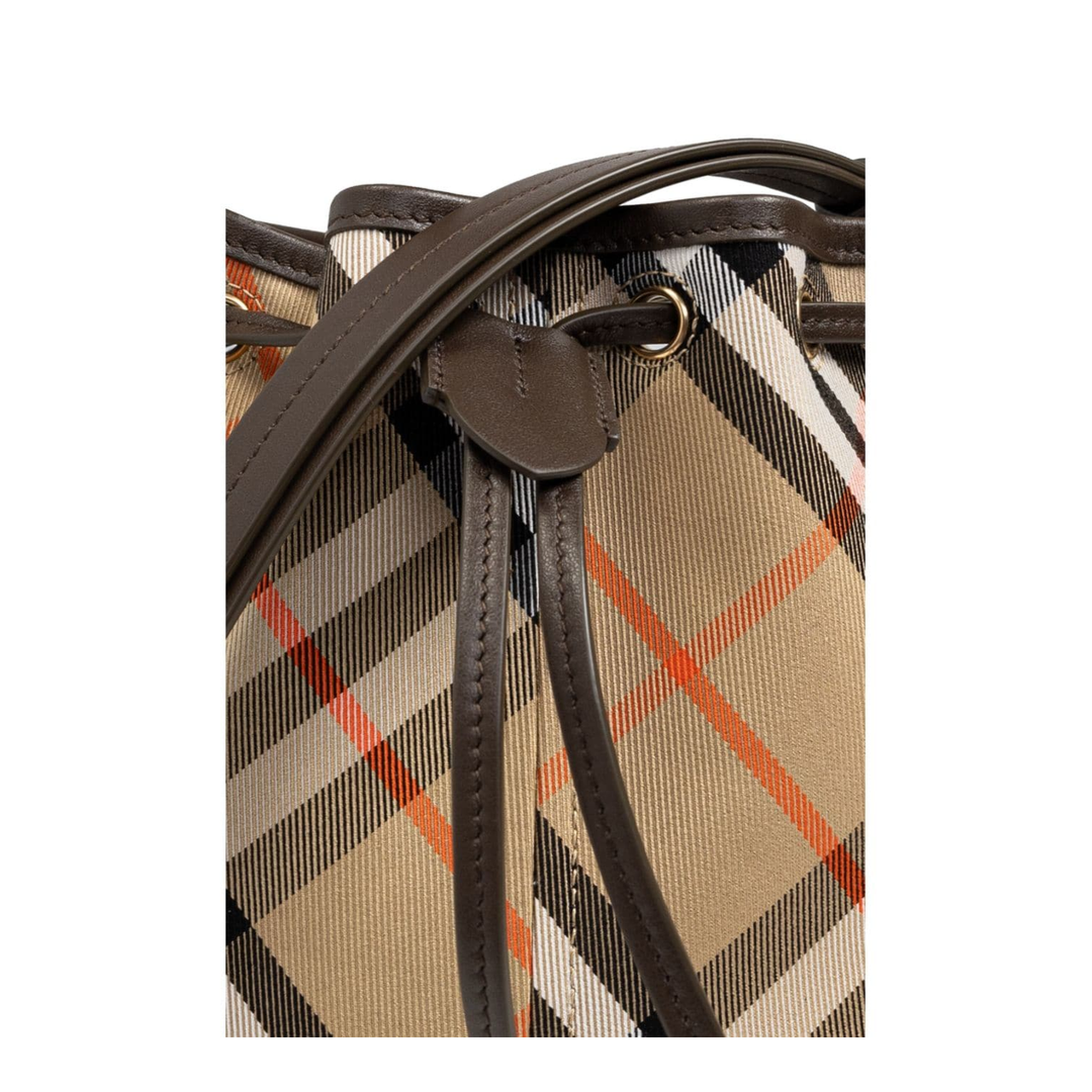 Check Mini Cotton Bucket Bag - Sand/Beige - Image 2