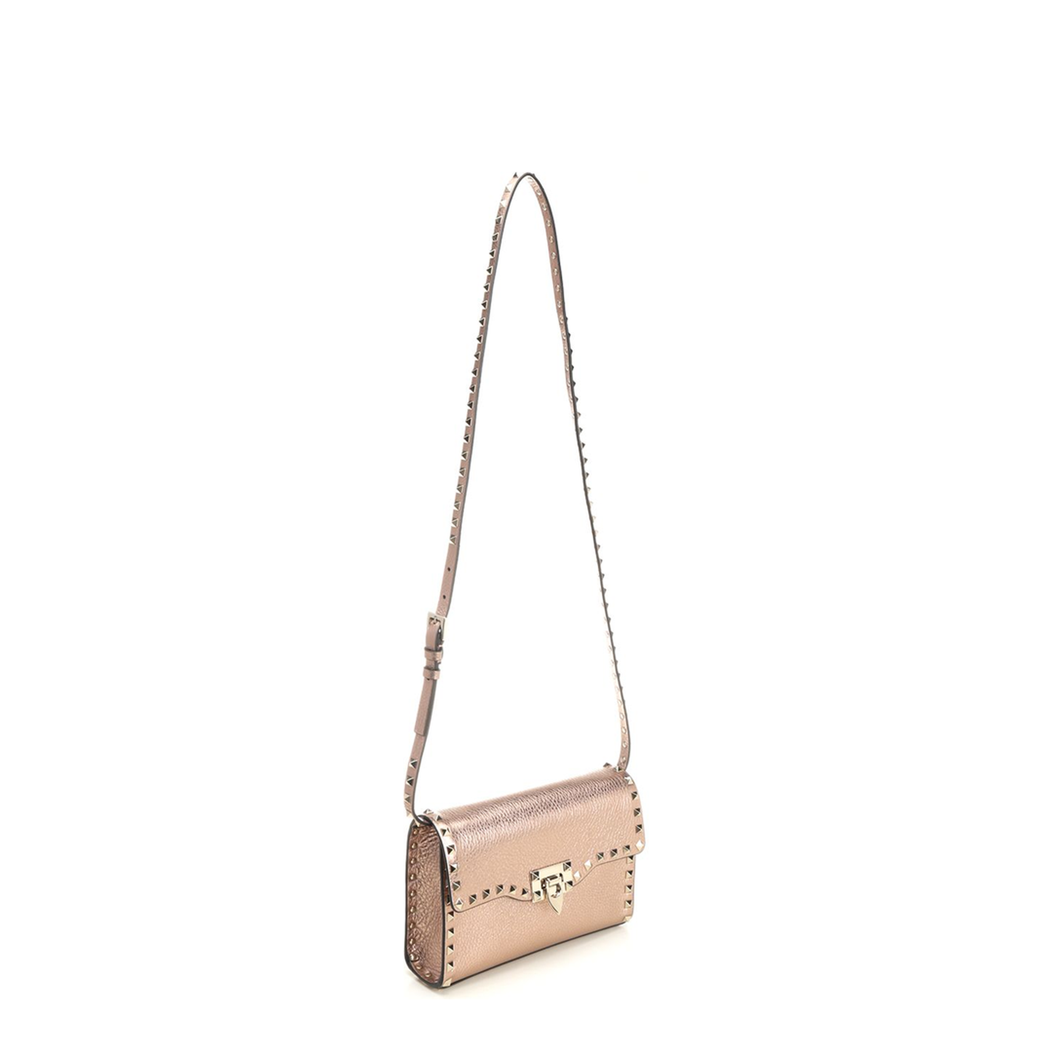 Rockstud Small Laminated Calfskin Crossbody - Rose Cannelle - Image 5