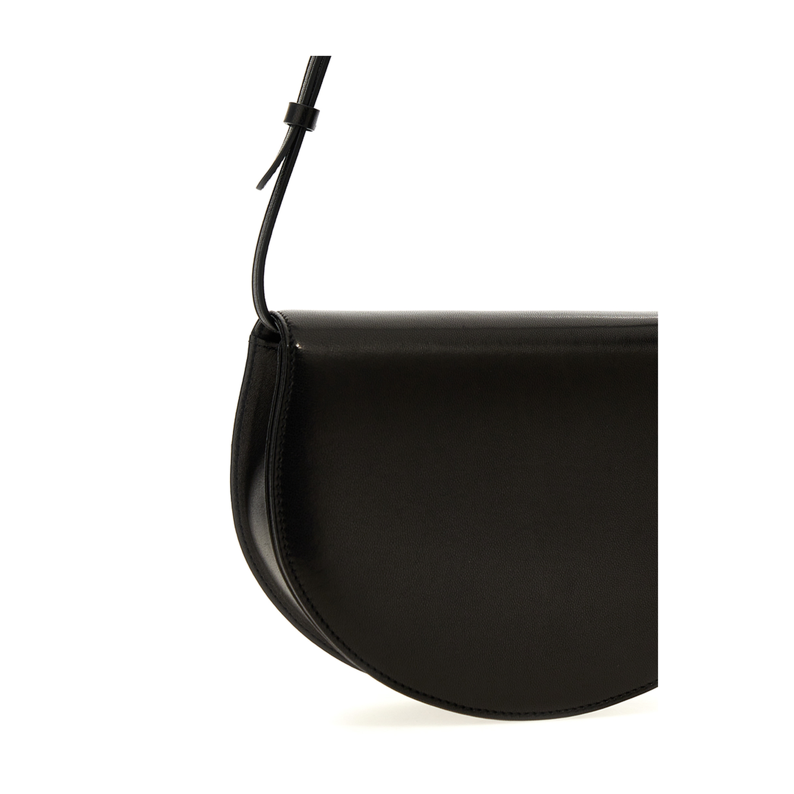 Lambskin Leather Shoulder Bag - Black - Image 5