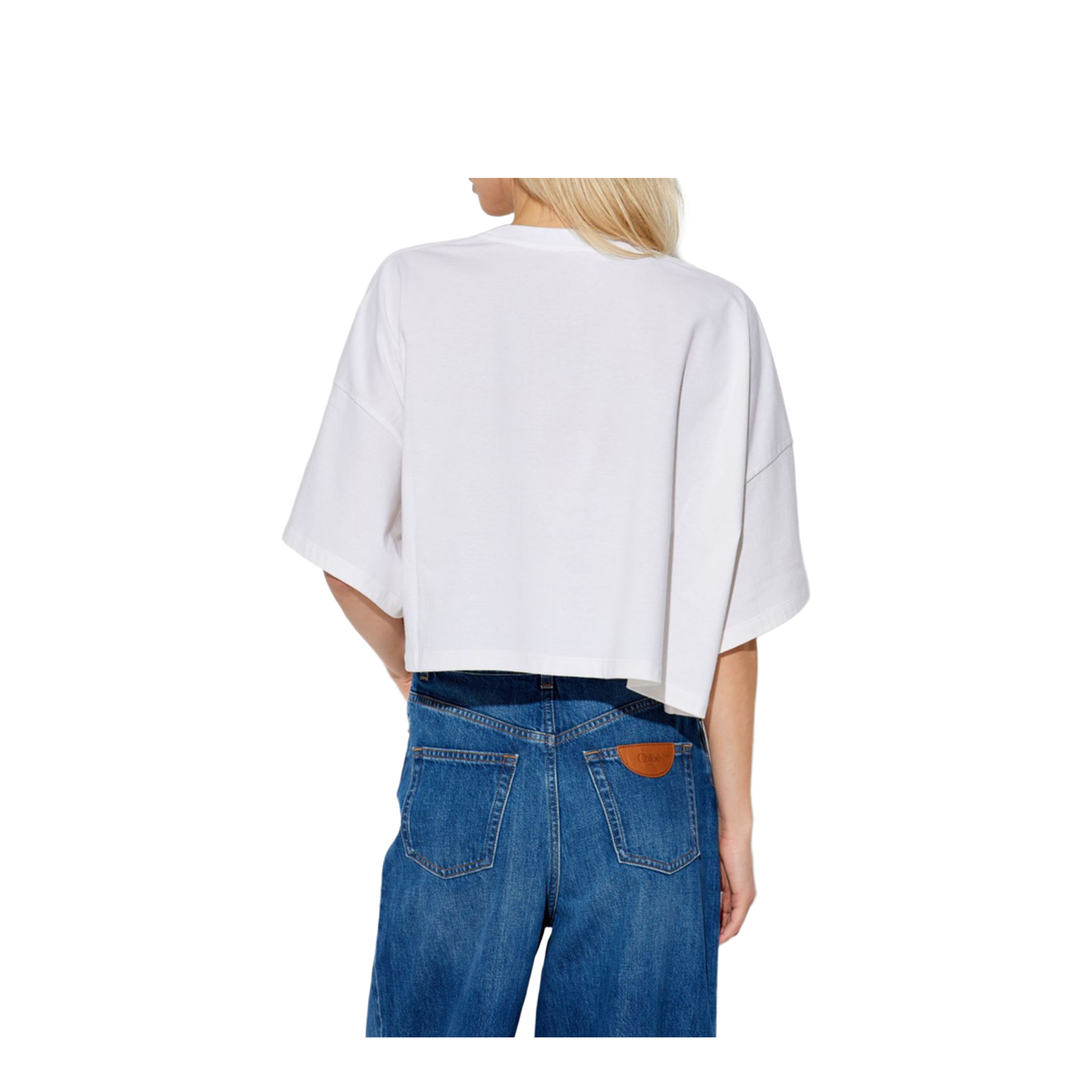 Cropped Boxy Logo T-Shirt in Cotton Jersey - Image 4
