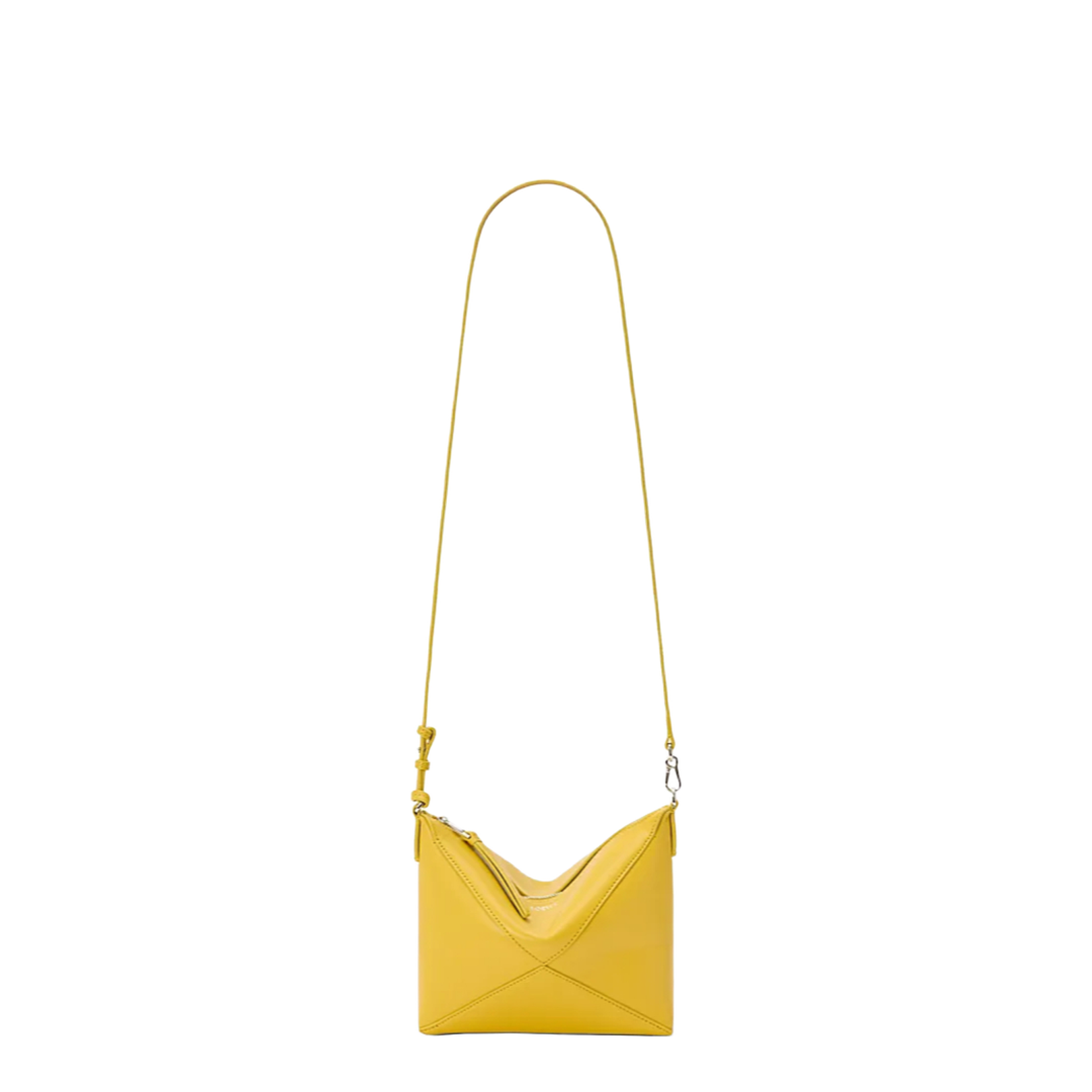 Puzzle Fold Leather Pouch - Yellow - Image 2