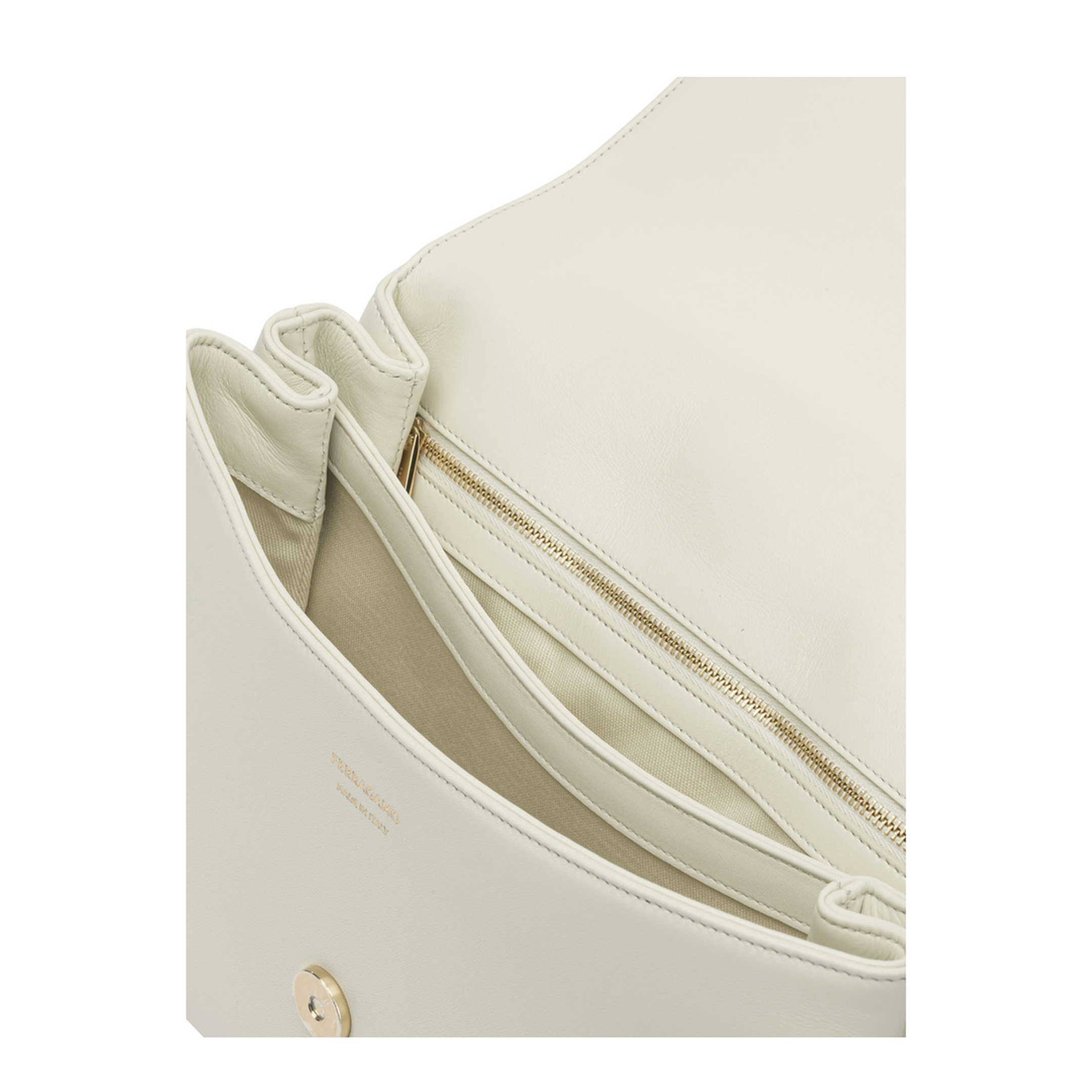 Leather Shoulder Bag White - Image 5