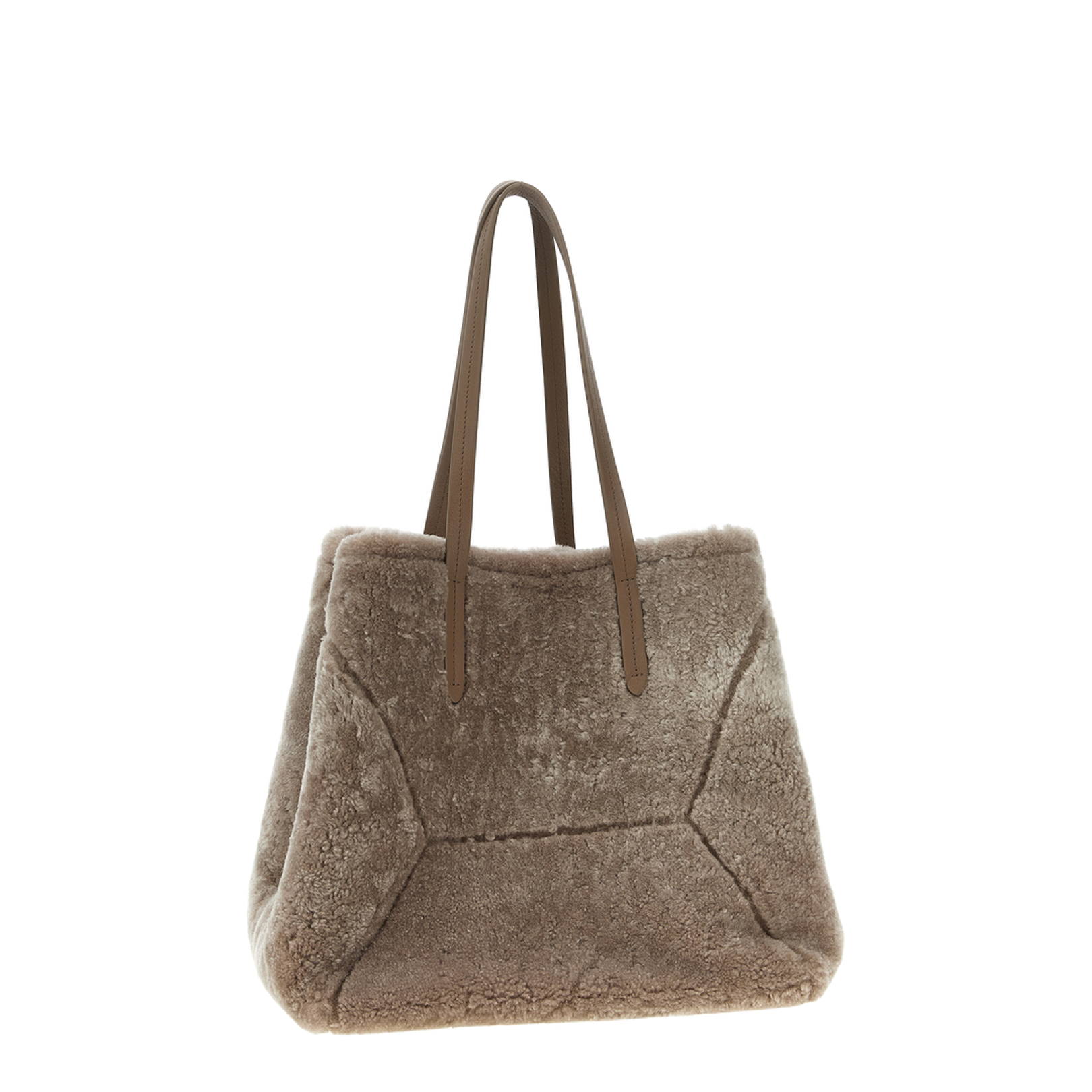 Large Shoulder Bag in Curly Shearling - Image 3