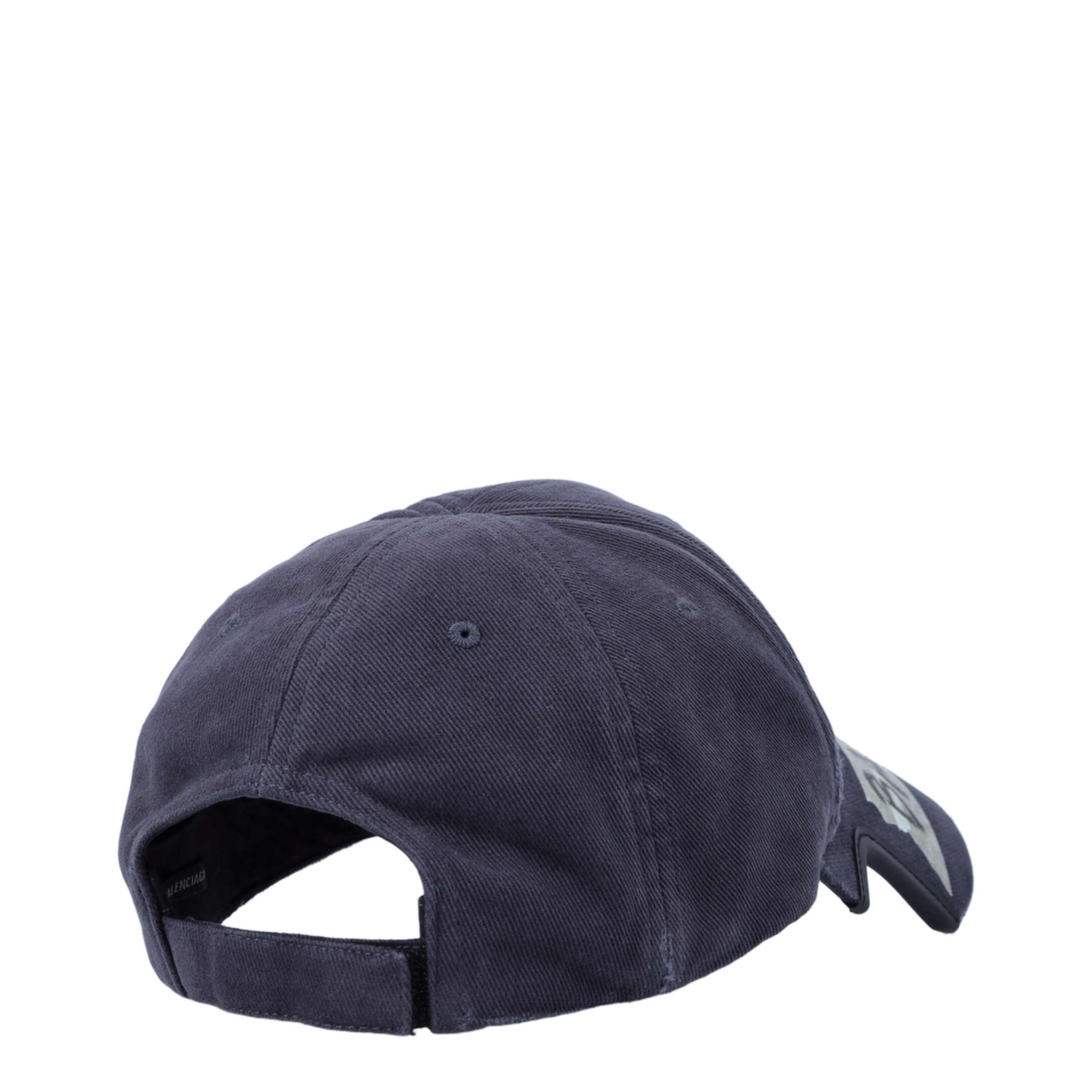 Black Washed-Effect Masking Tape Cap - Image 2
