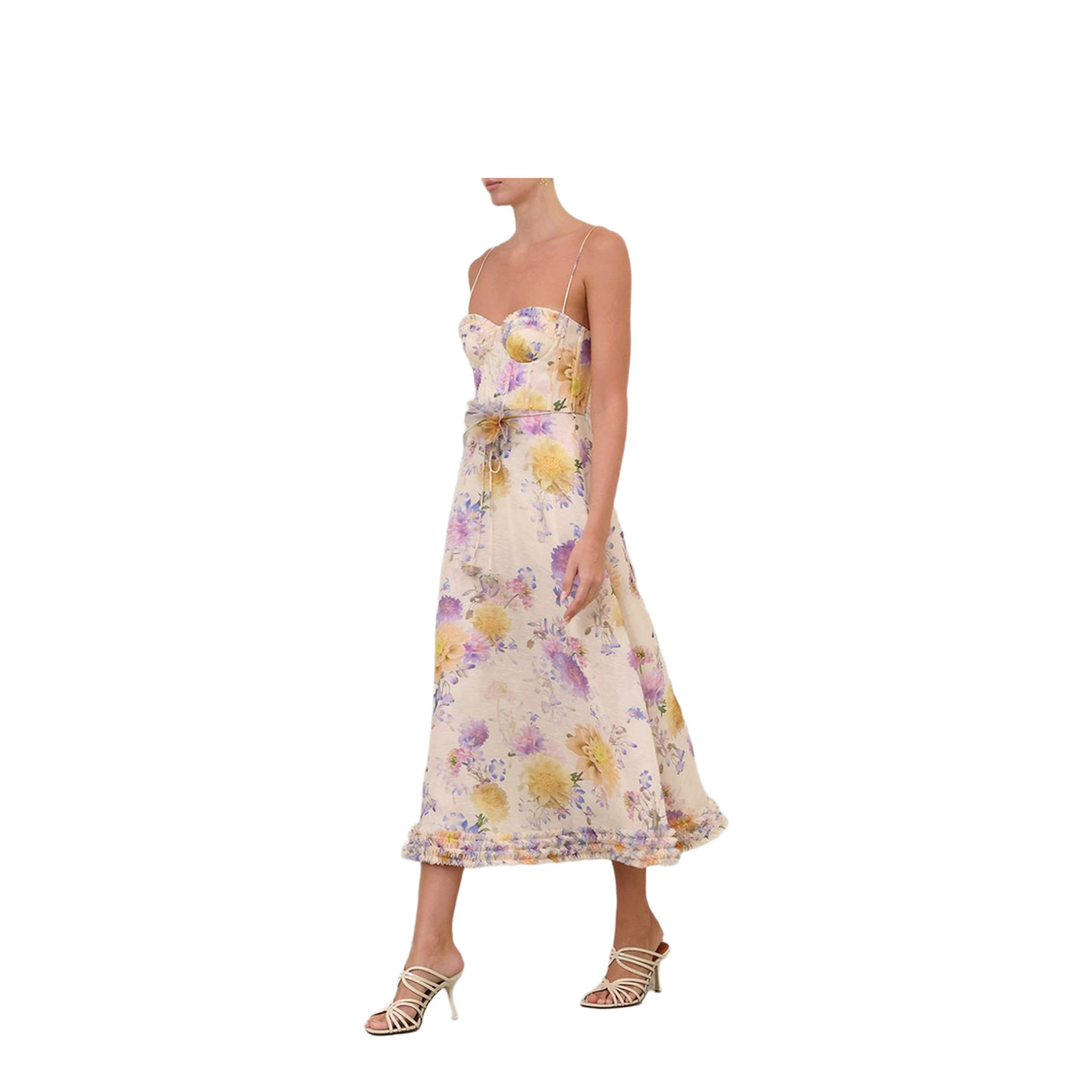 Midi Dress With Flower Print - Image 2