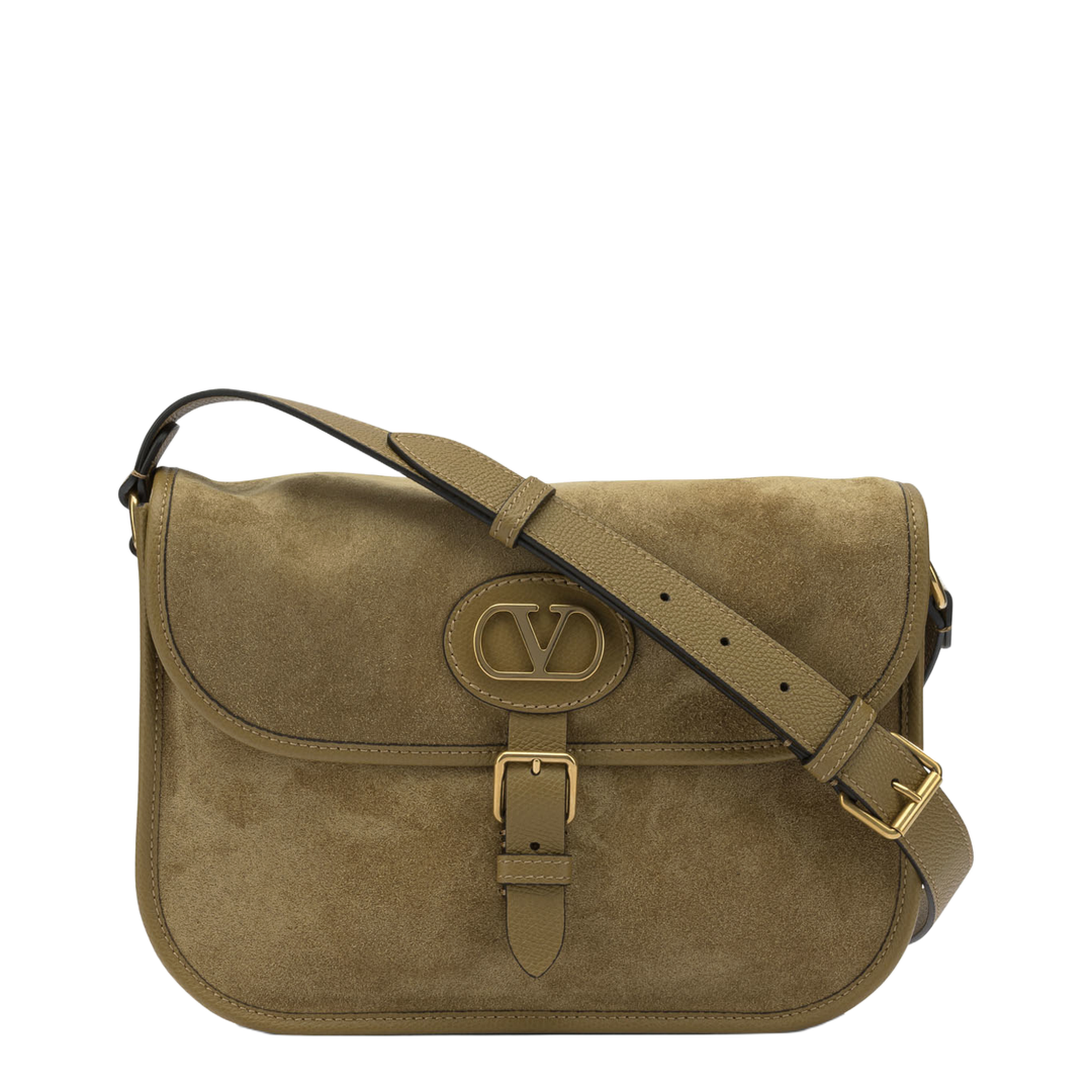 Antibes Medium Suede Shoulder Bag - Havana Beige - Image 1