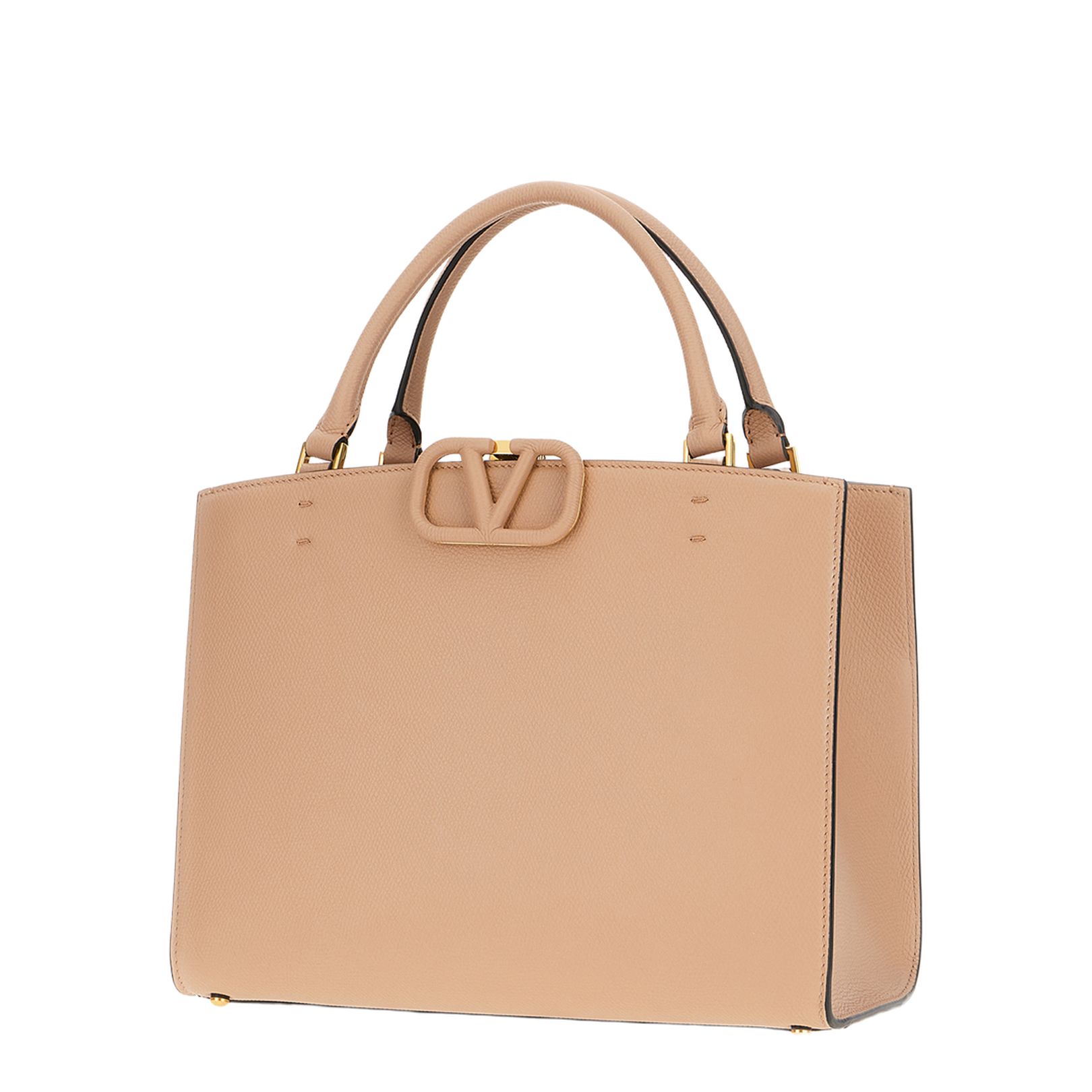 Medium Leather Shopping Bag - Skin Pink - Image 2