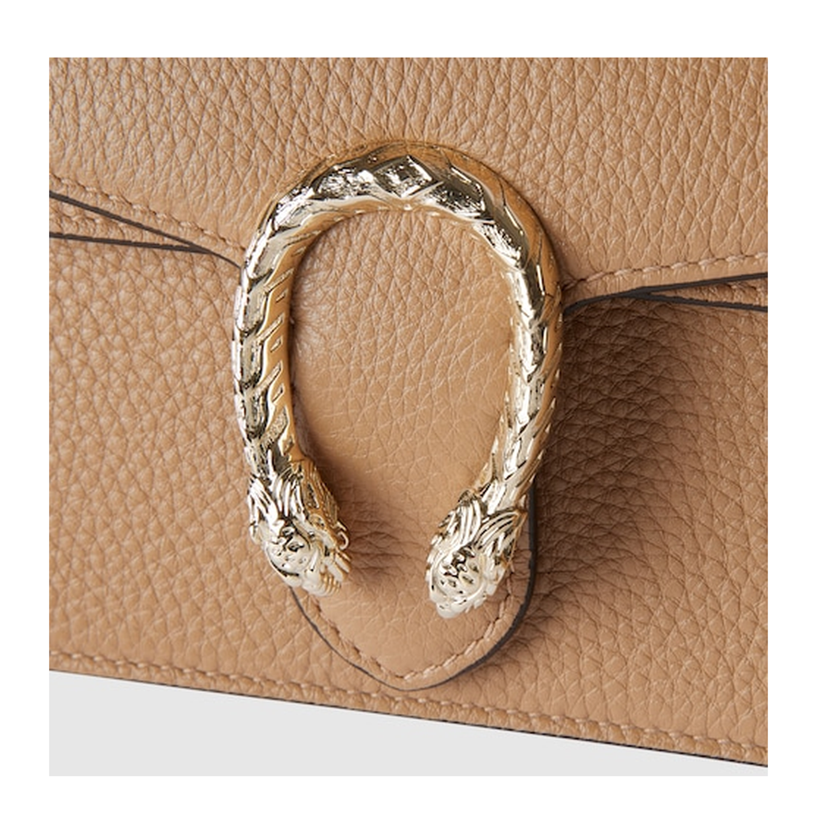 Mini Shoulder Bag in Beige Leather - Image 5