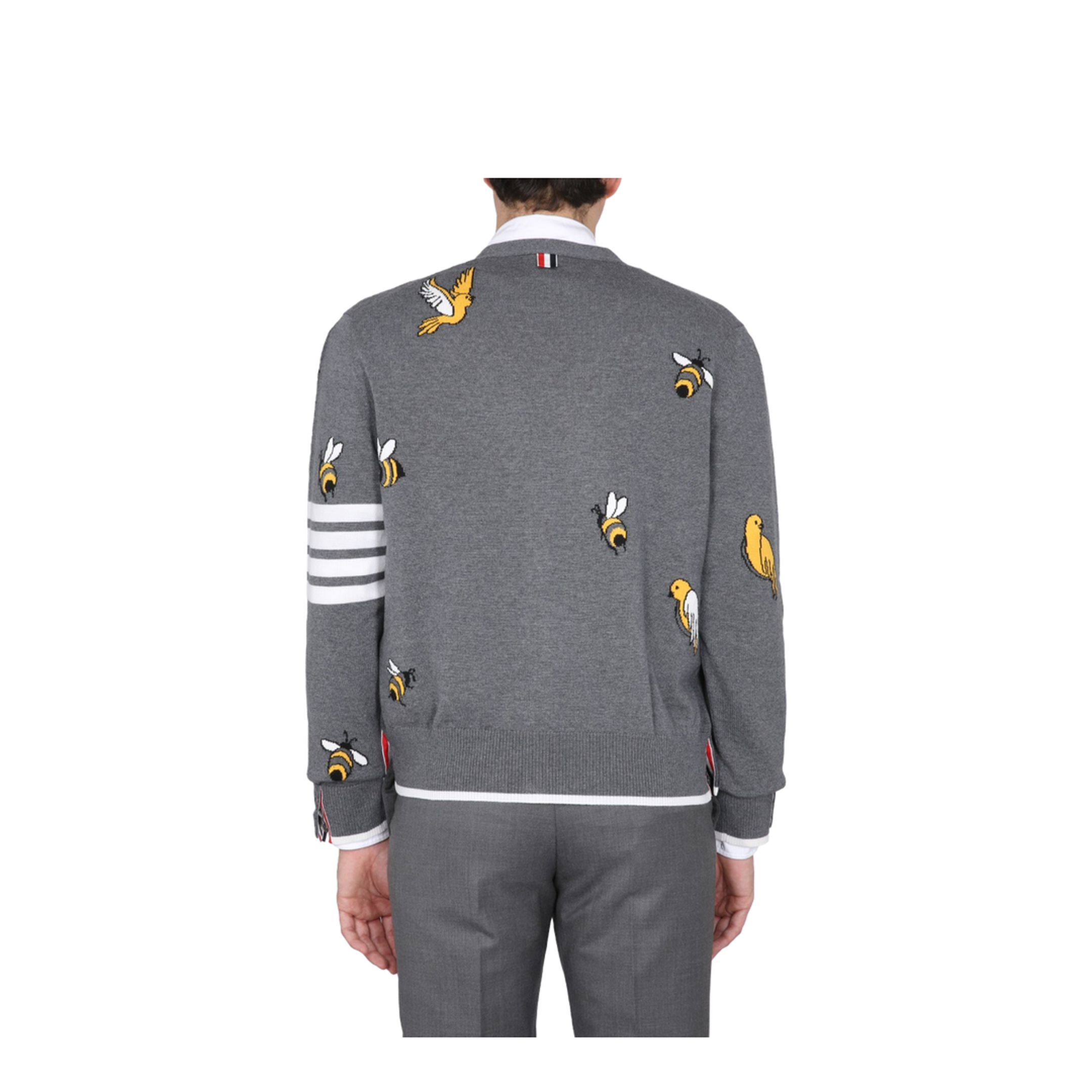 Cardigan with Birds and Bees Inlays - Image 3