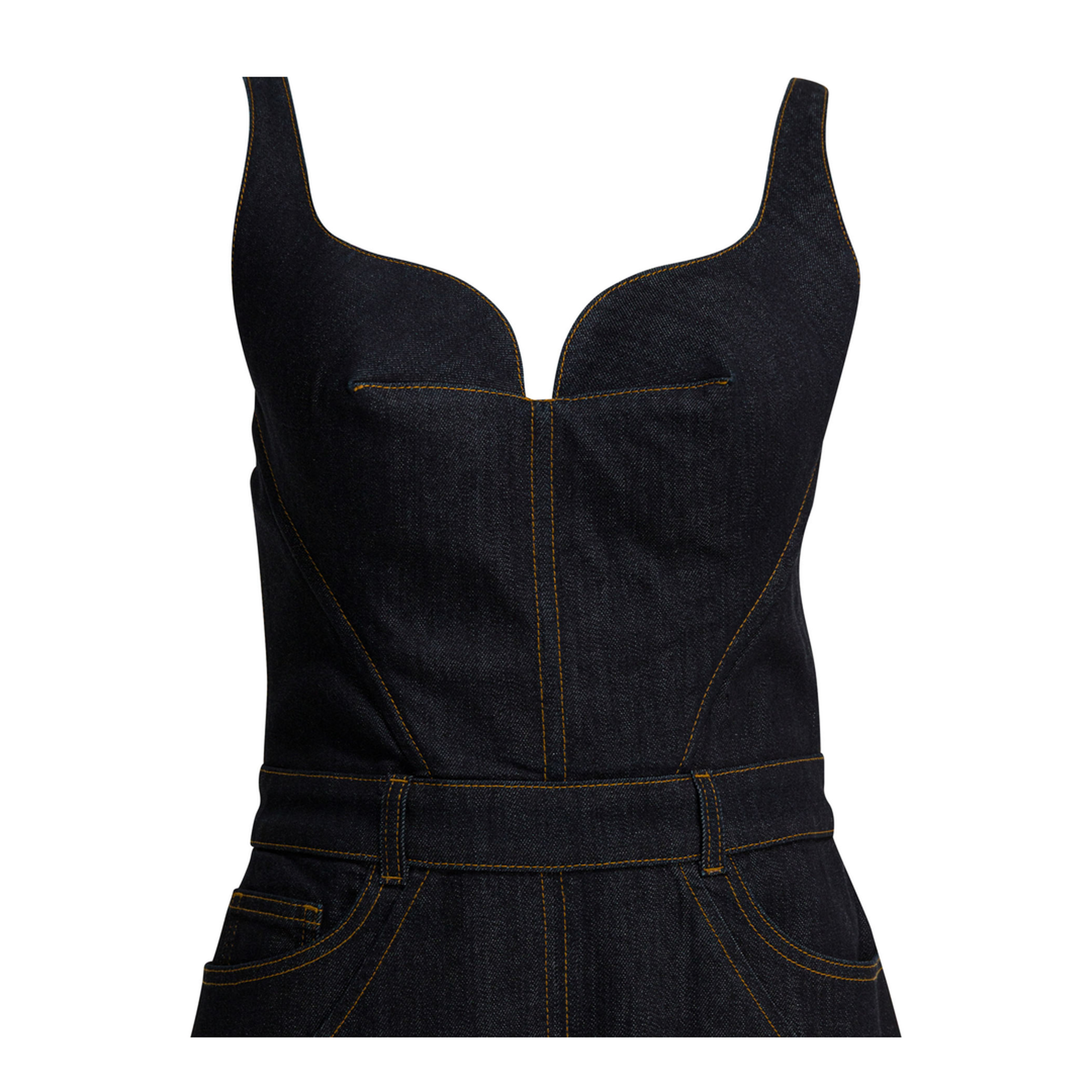 Sheath Dress In Raw Denim - Image 3