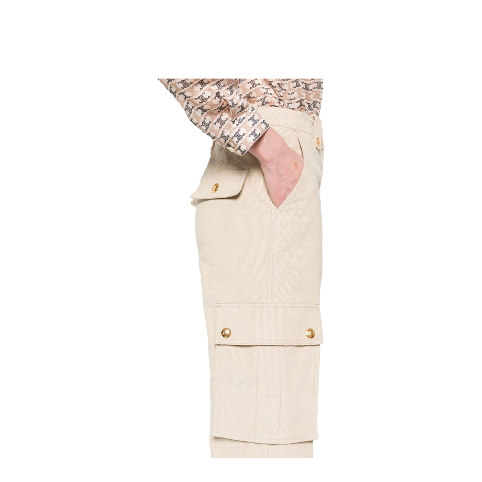 Ecru Concealed Fly Pants - Image 3