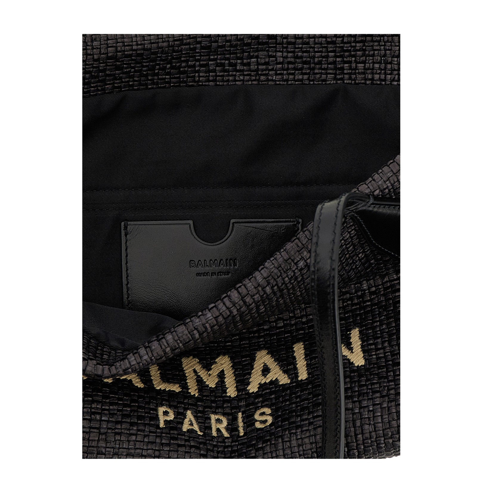 Small Track Tote Bag Raffia Black - Image 4