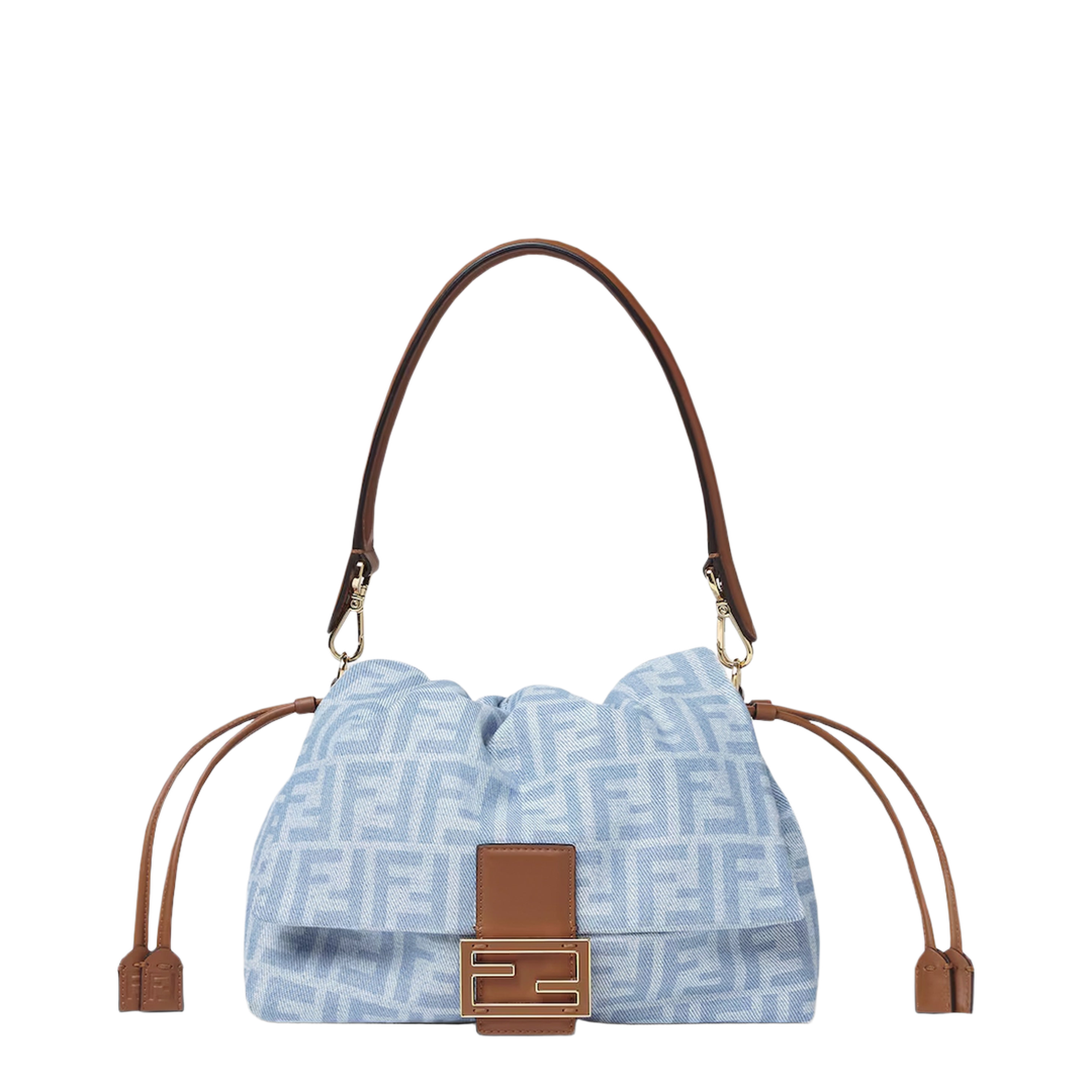 Mamma Baguette Medium Calfskin Shoulder Bag - Light Blue - Image 1
