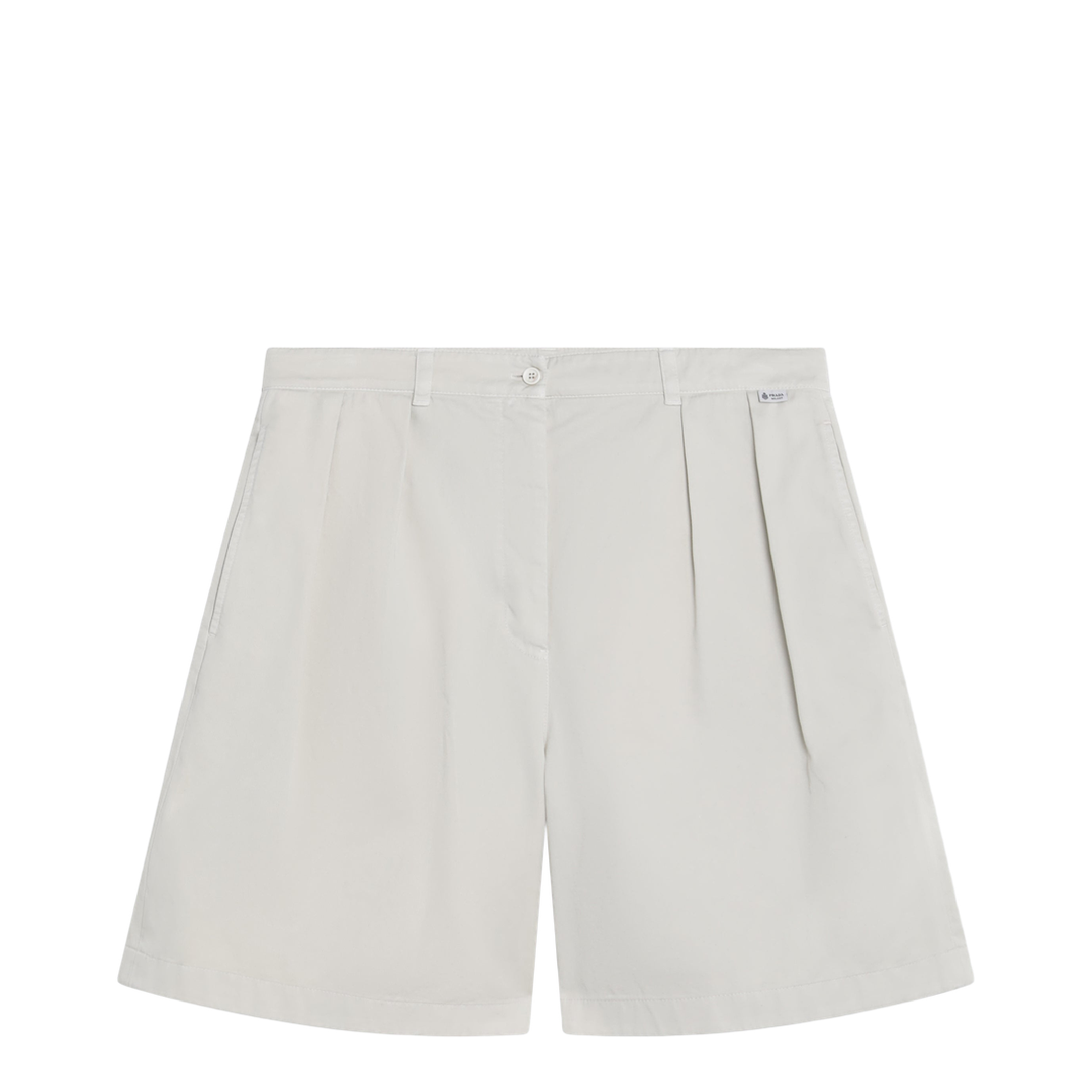 Natural-Colored Bermuda Shorts In Gabardine - Image 1
