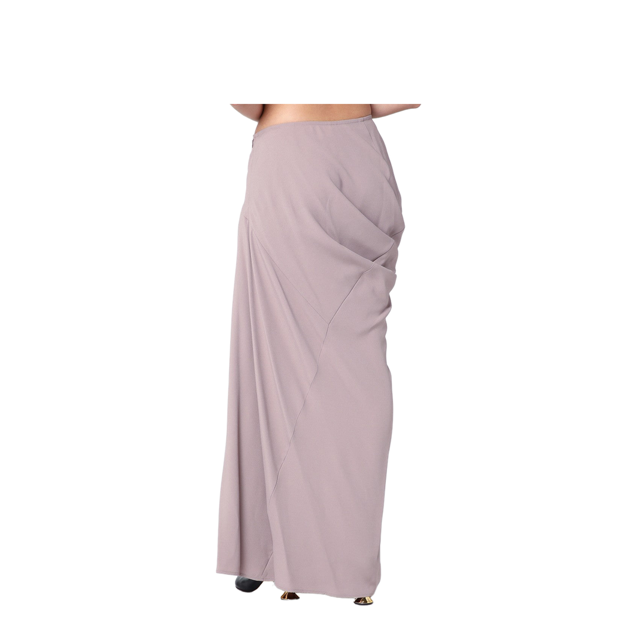 Pink Long Draped Skirt - Image 2