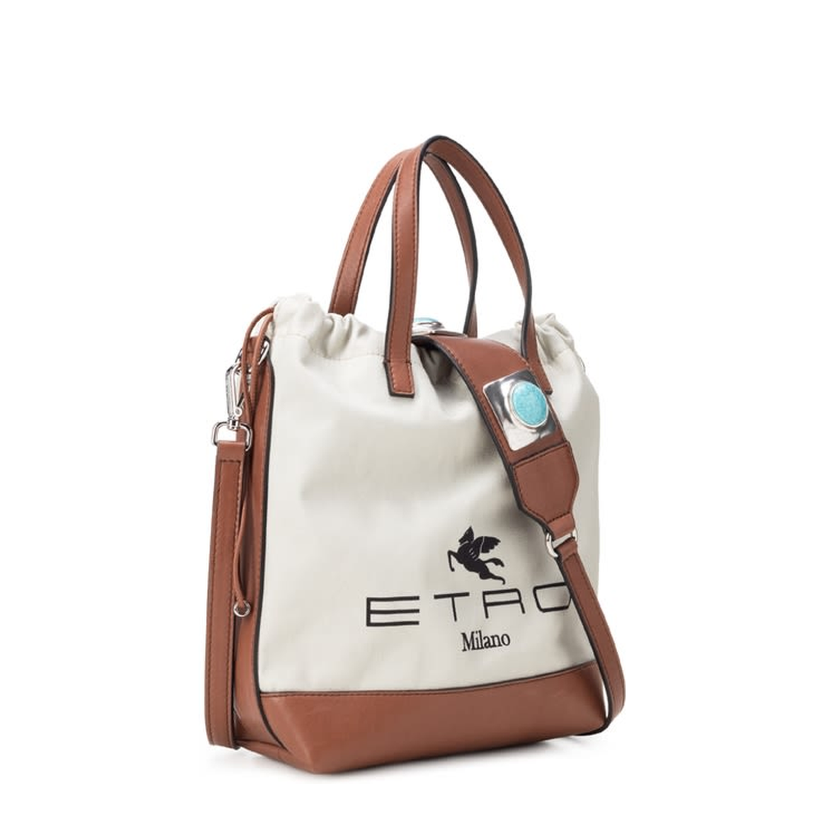 Cotton Bucket Bag Beige Brown - Image 3