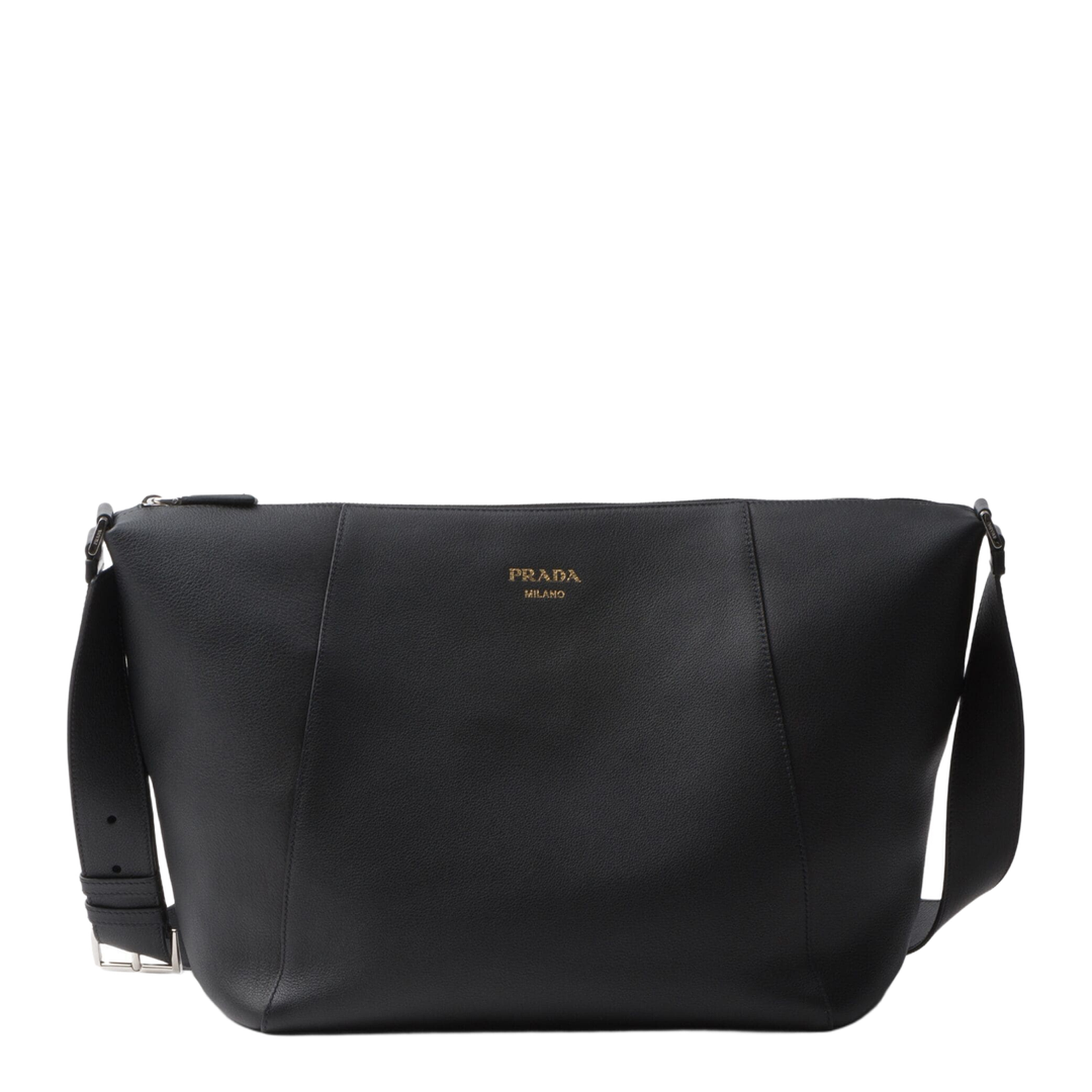 Large Leather Shoulder Bag - Black - Image 1