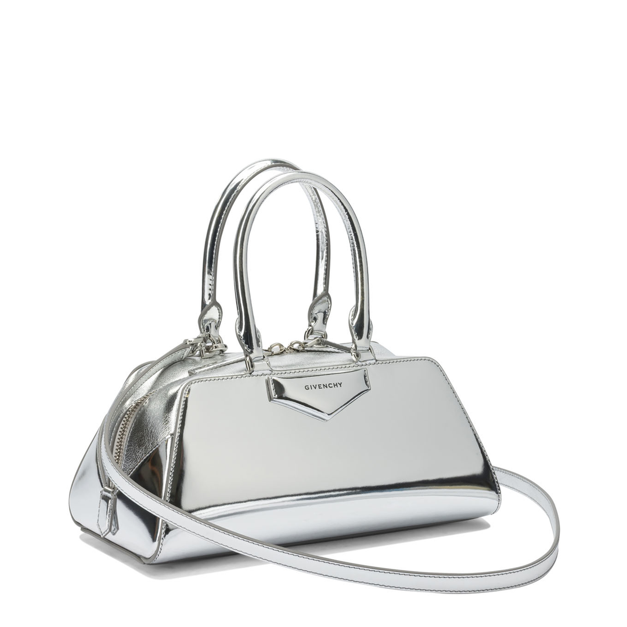 Antigona Small Calfskin Crossbody - Light Silvery - Image 2