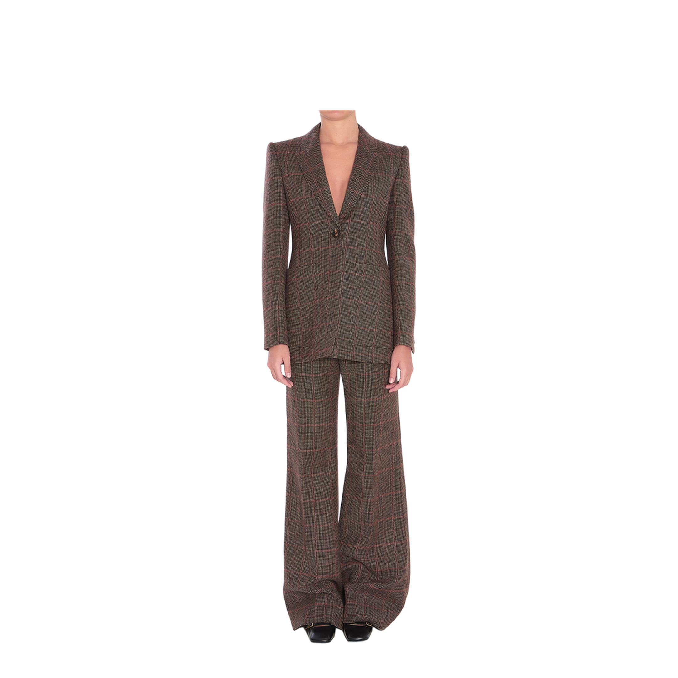 Check Wool Blazer Brown - Image 5