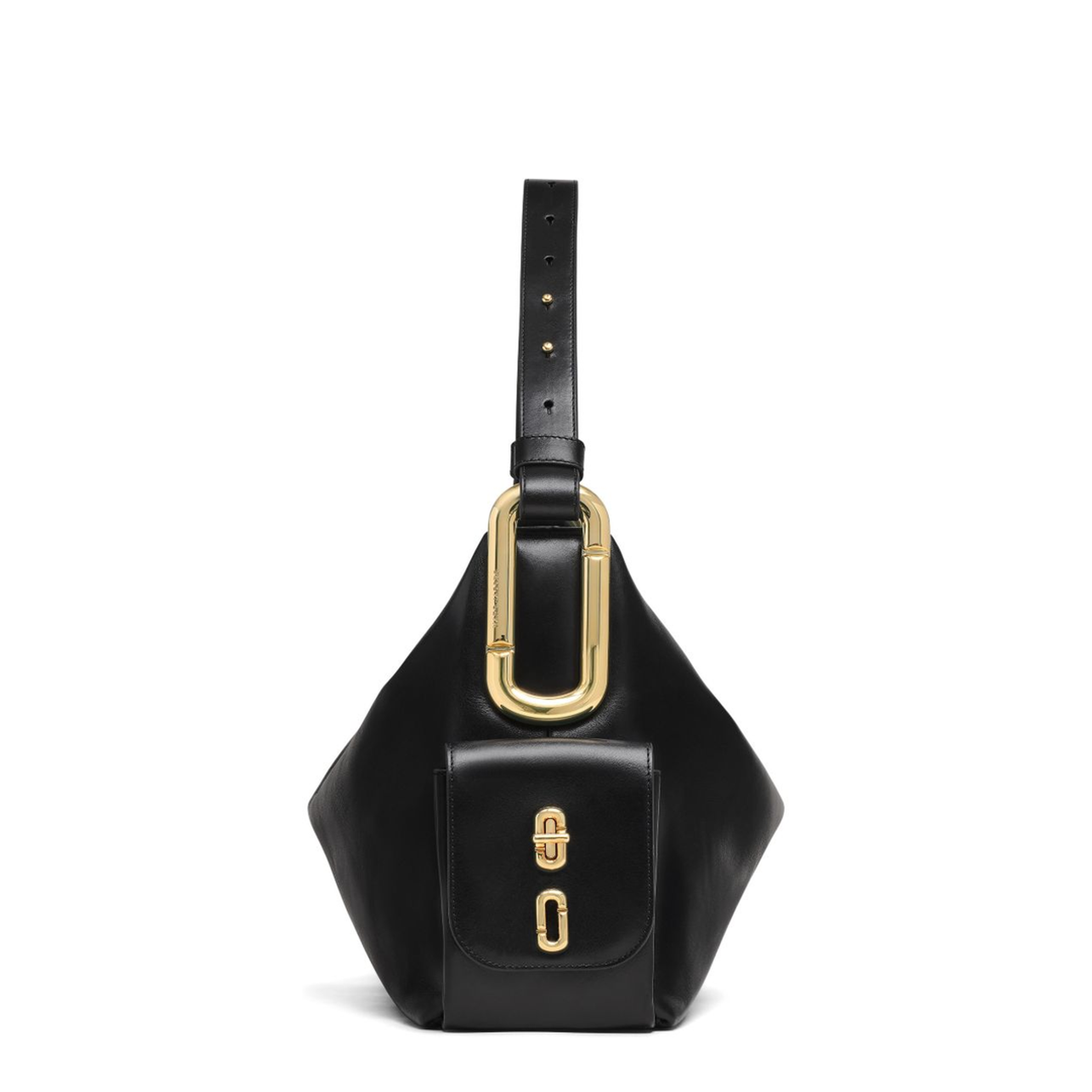 The Scene Large Smooth Leather Shoulder Bag - Black - Image 5