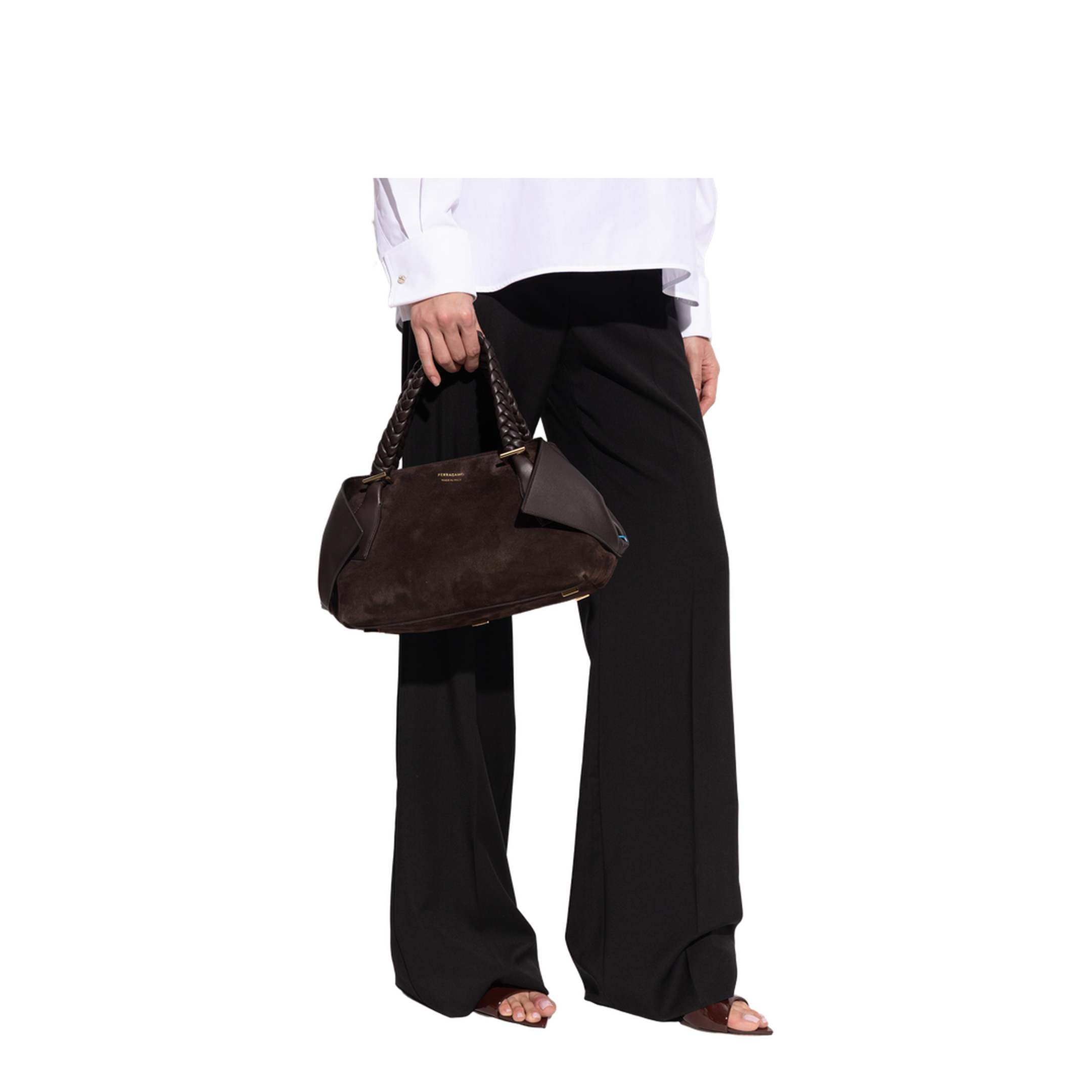 Scarf Medium Suede Tote Bag - Testa di Moro - Image 2