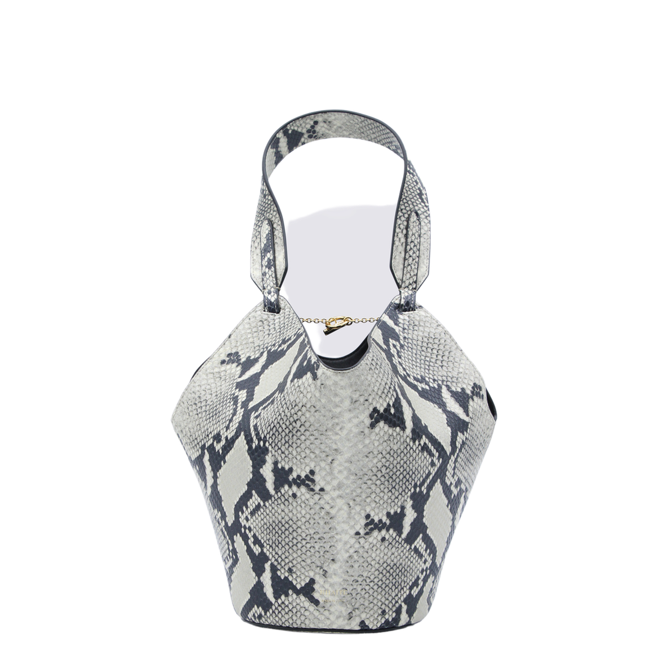 Lotus Mini Python-Embossed Calfskin Tote - Natural - Image 2