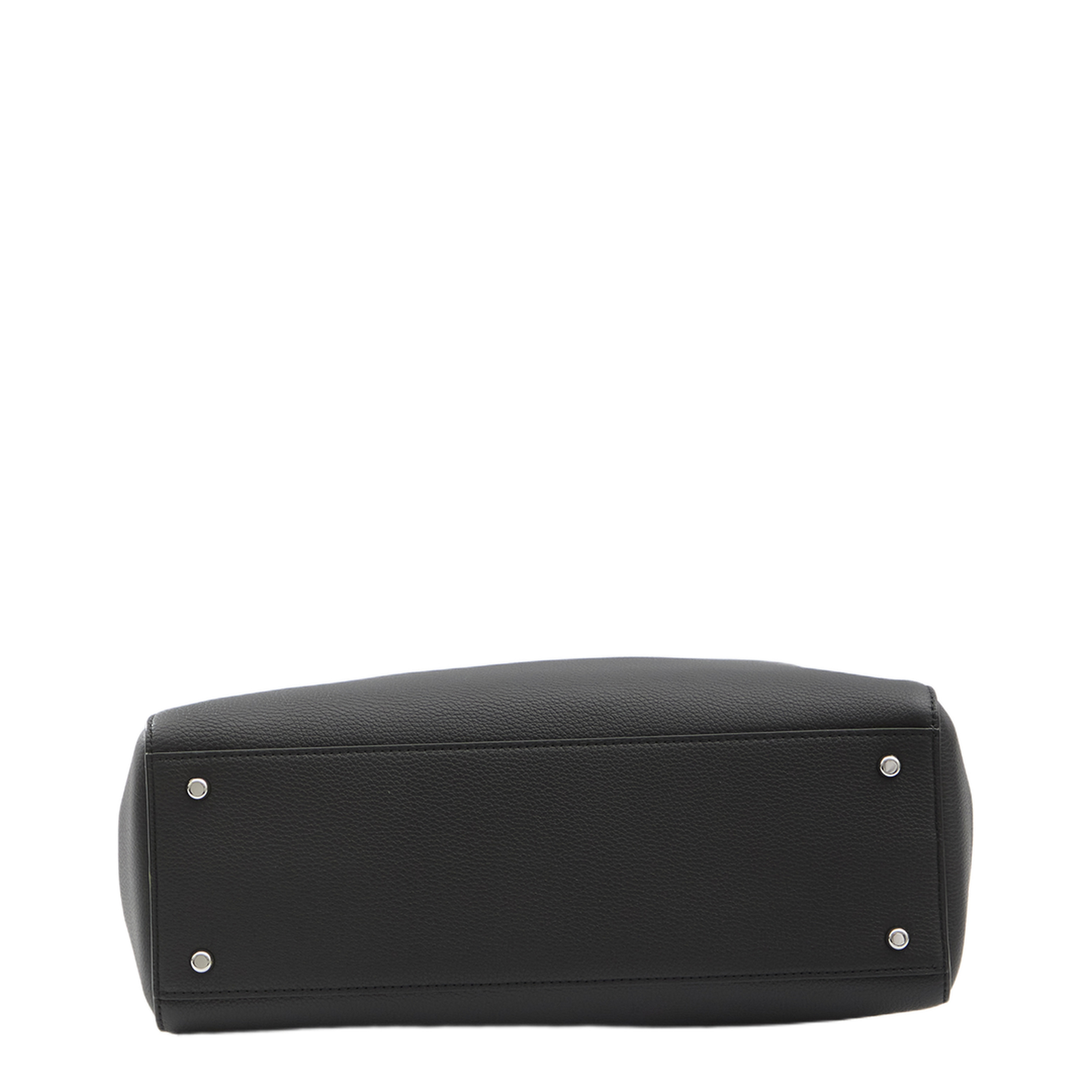 Eleanor Soft Satchel Medium Pebbled Leather Bag - Black - Image 5