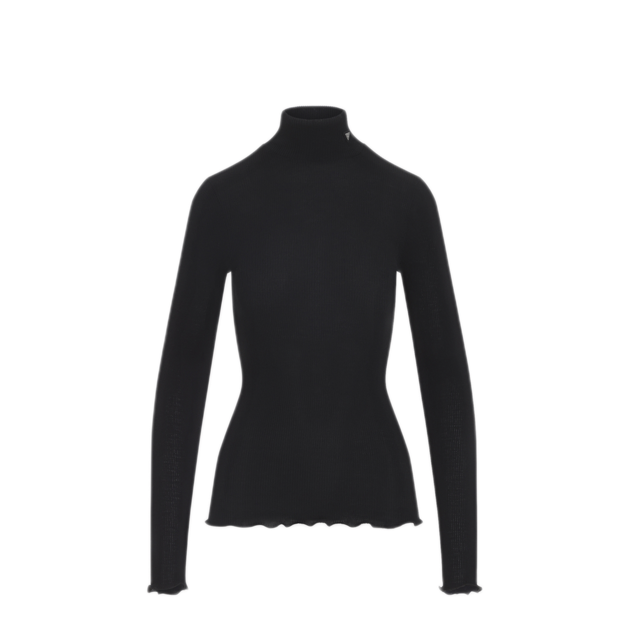 Ribbed Knit Turtleneck Top - Image 1