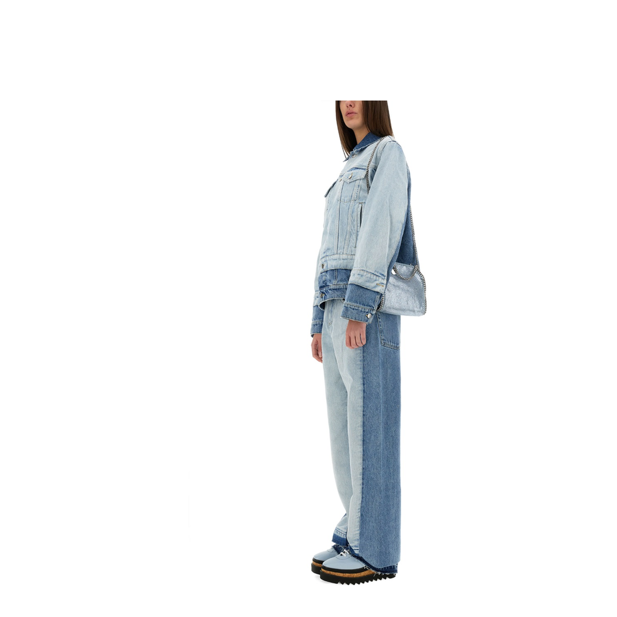 Straight-Leg Jeans with Contrasting Panels - Image 2