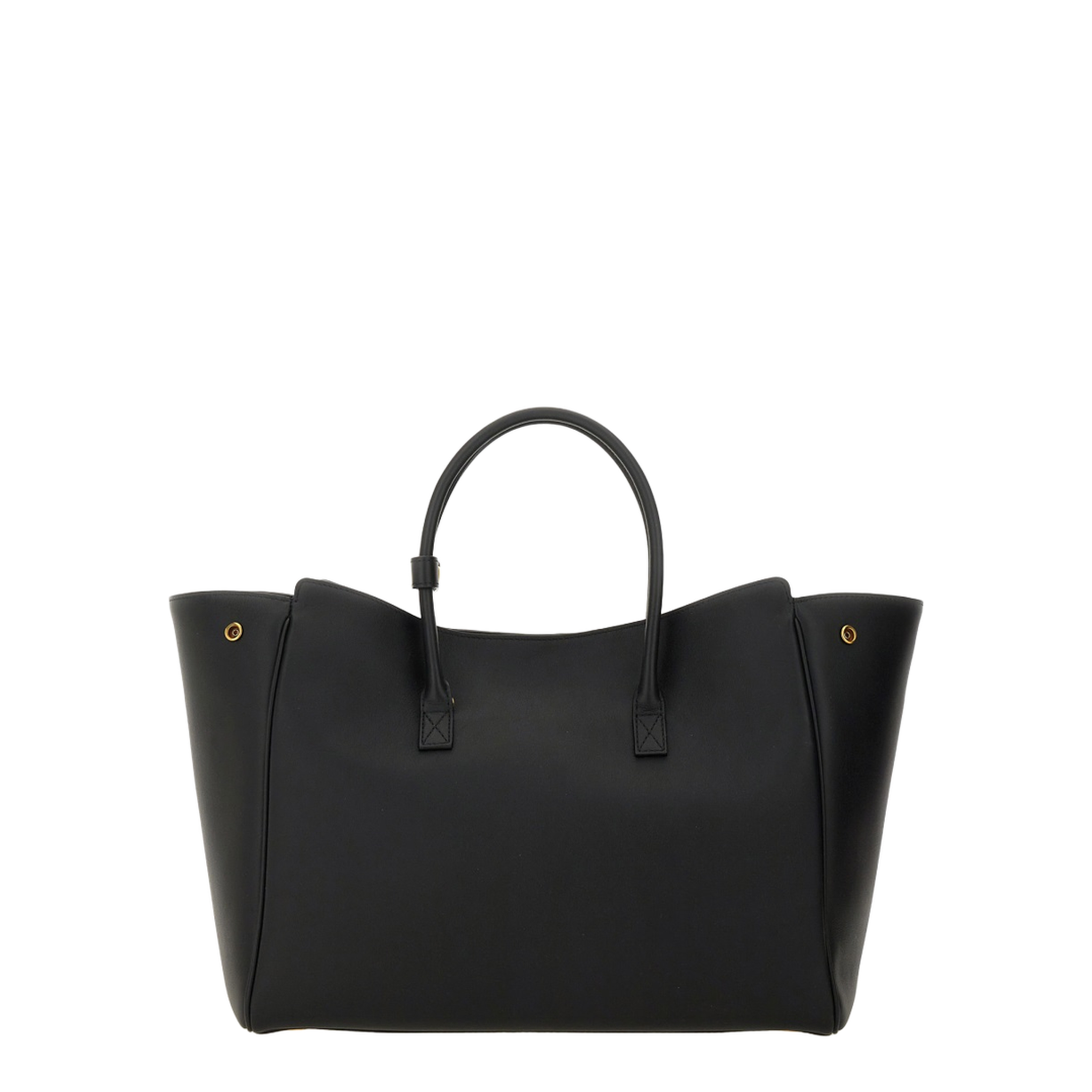 Carry All Hampton Small Calf Leather Tote - Black - Image 3