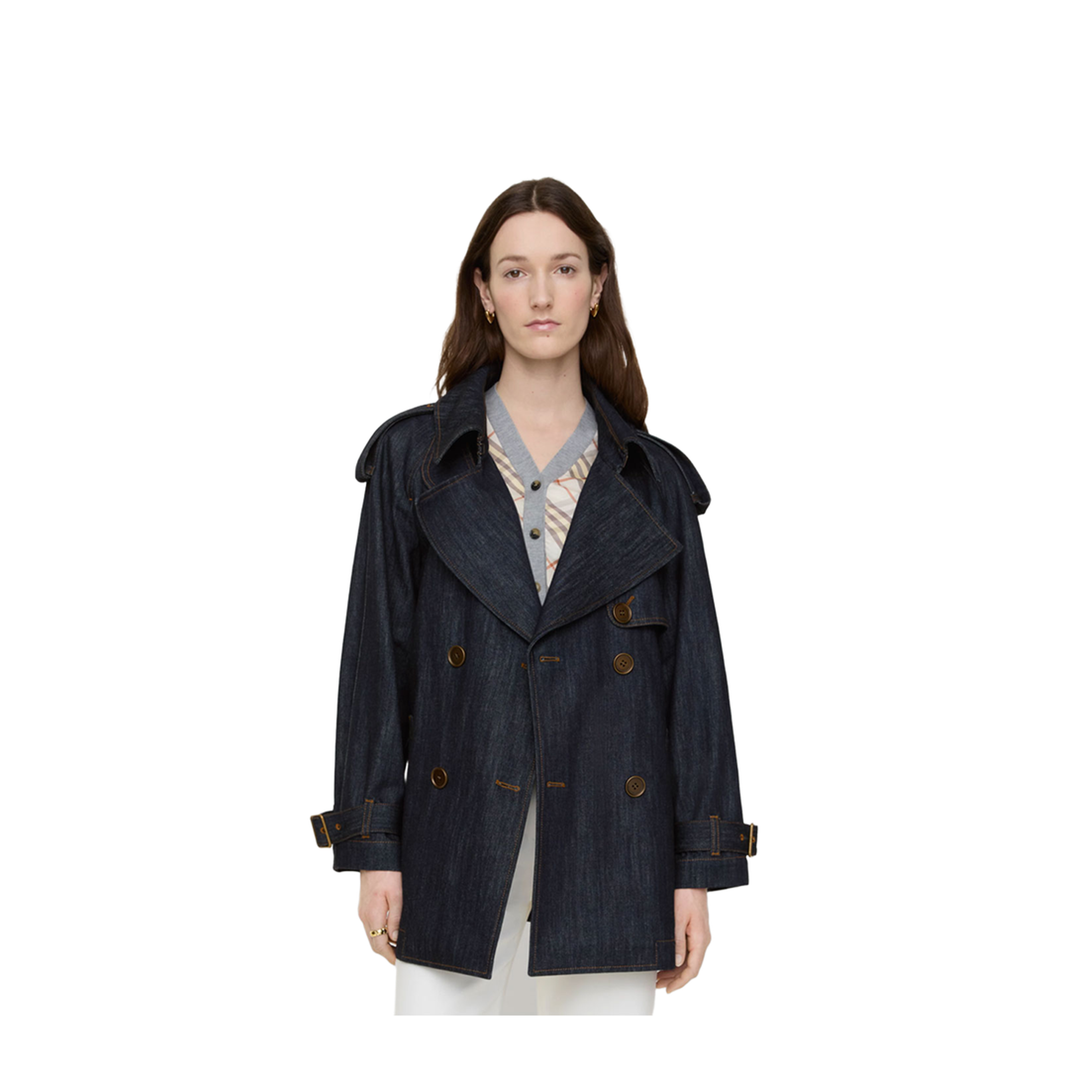 Short Denim Fitzrovia Trench Coat - Image 3