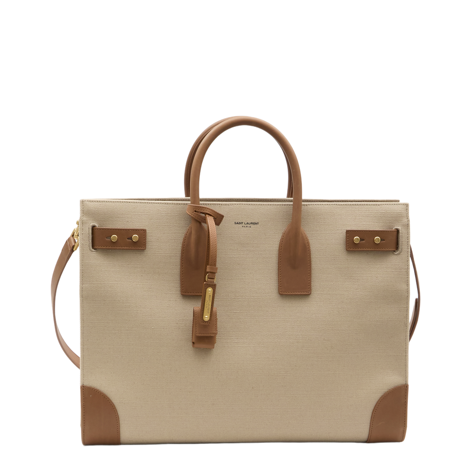 Sac de Jour Large Canvas Tote Bags - Beige - Image 1