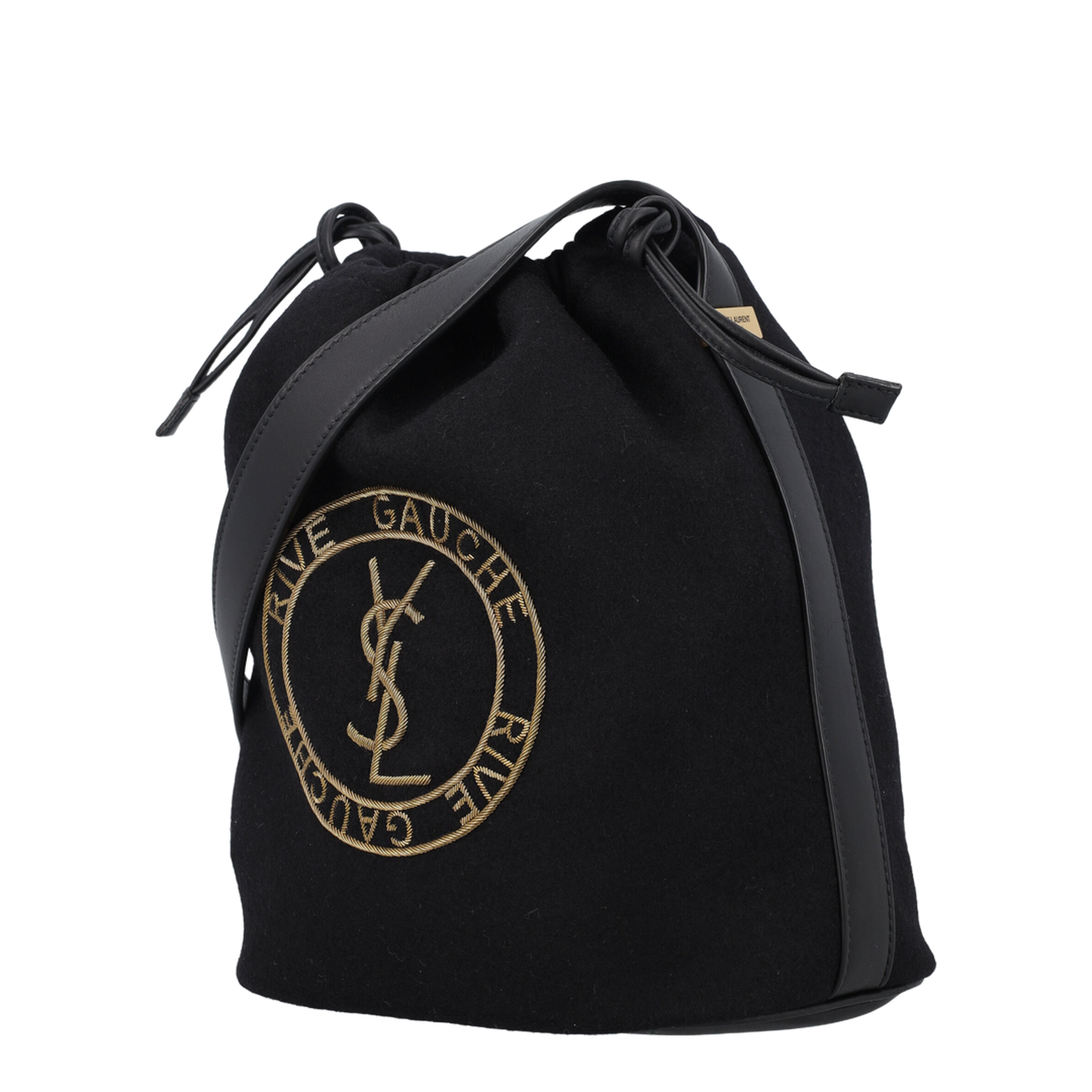 Drawstring Crossbody Pouch, Gold Hardware - Image 4