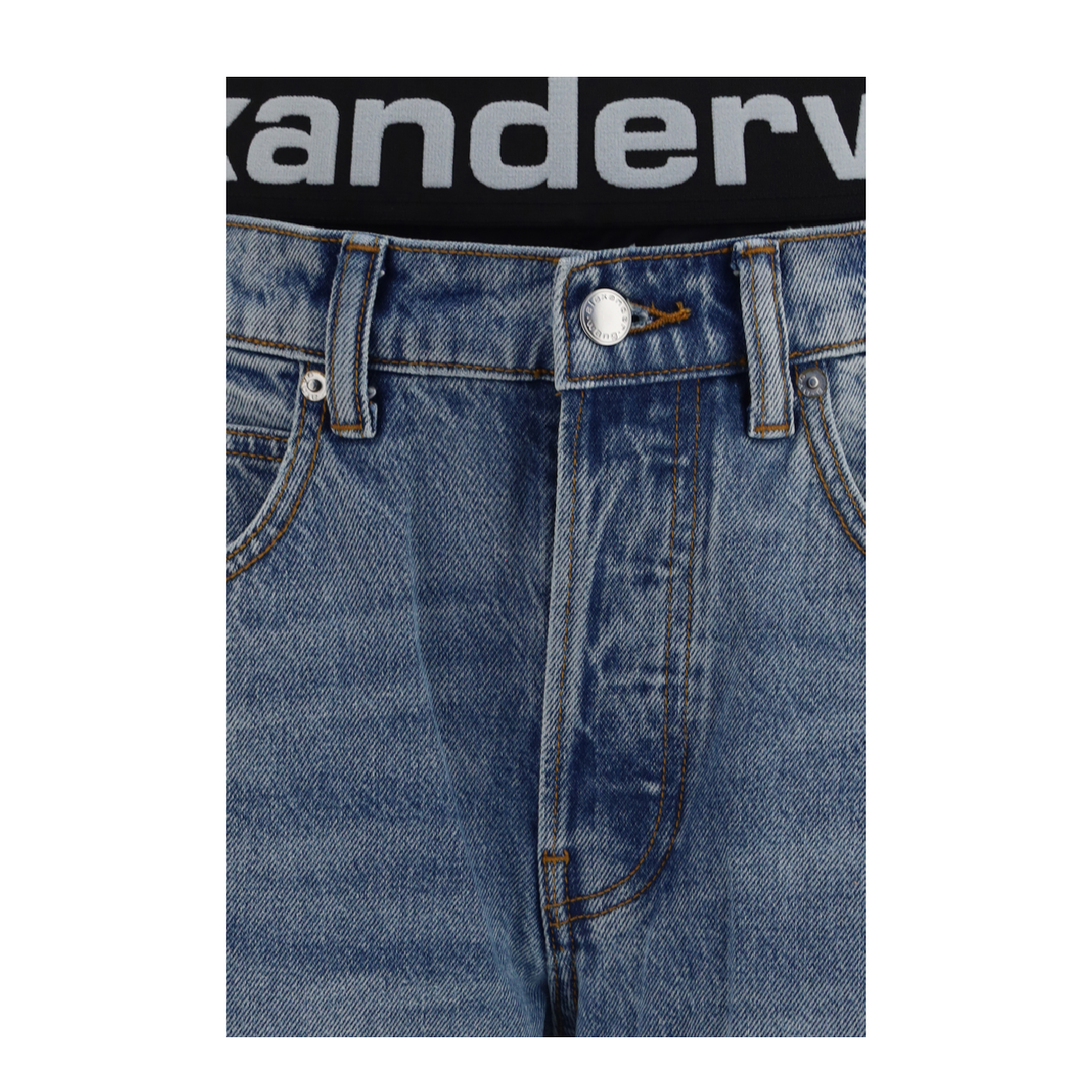 Layered Belt Logo-Waist Jeans - Image 3
