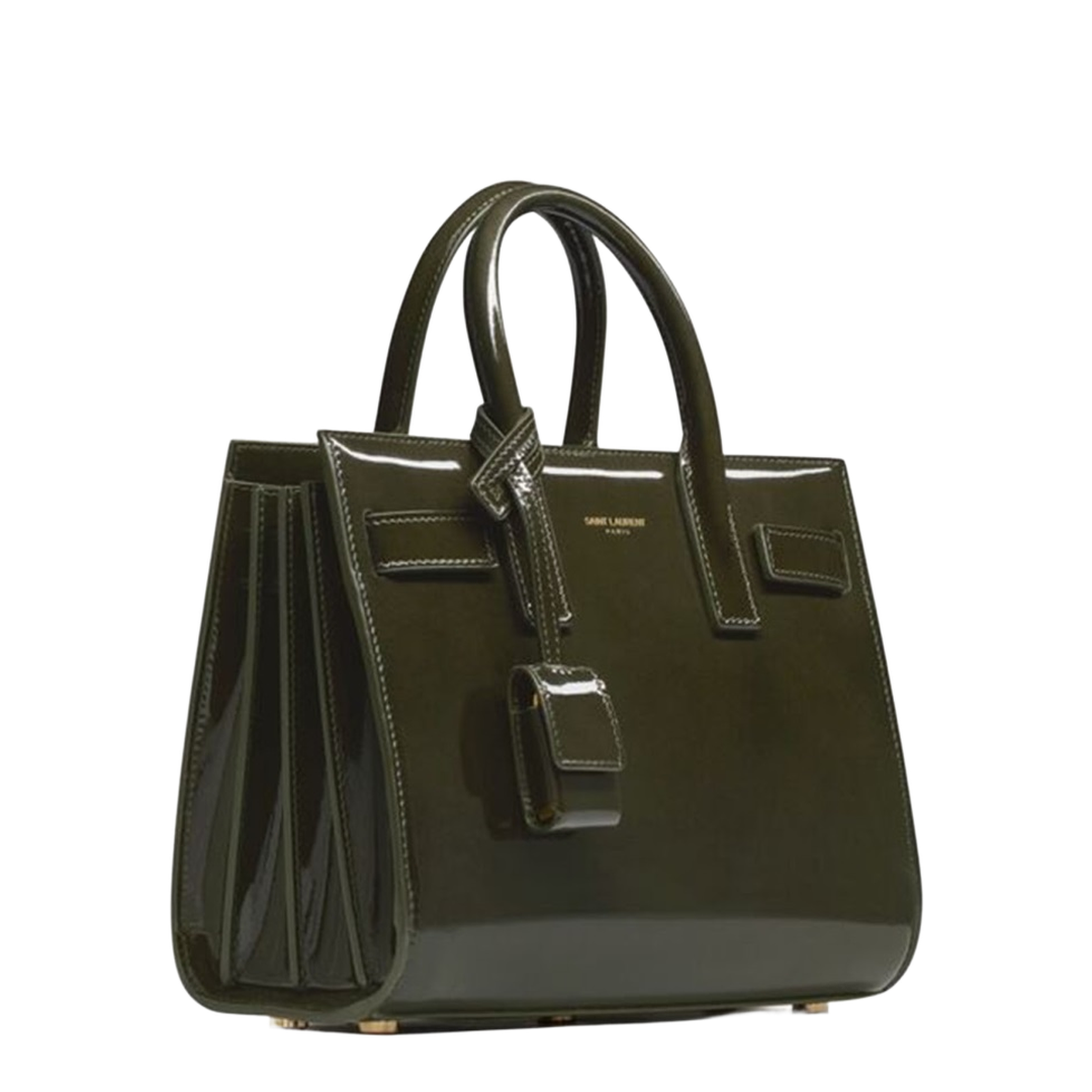 Sac De Jour Nano Patent Calf Leather Top Handle Bag - Green - Image 2