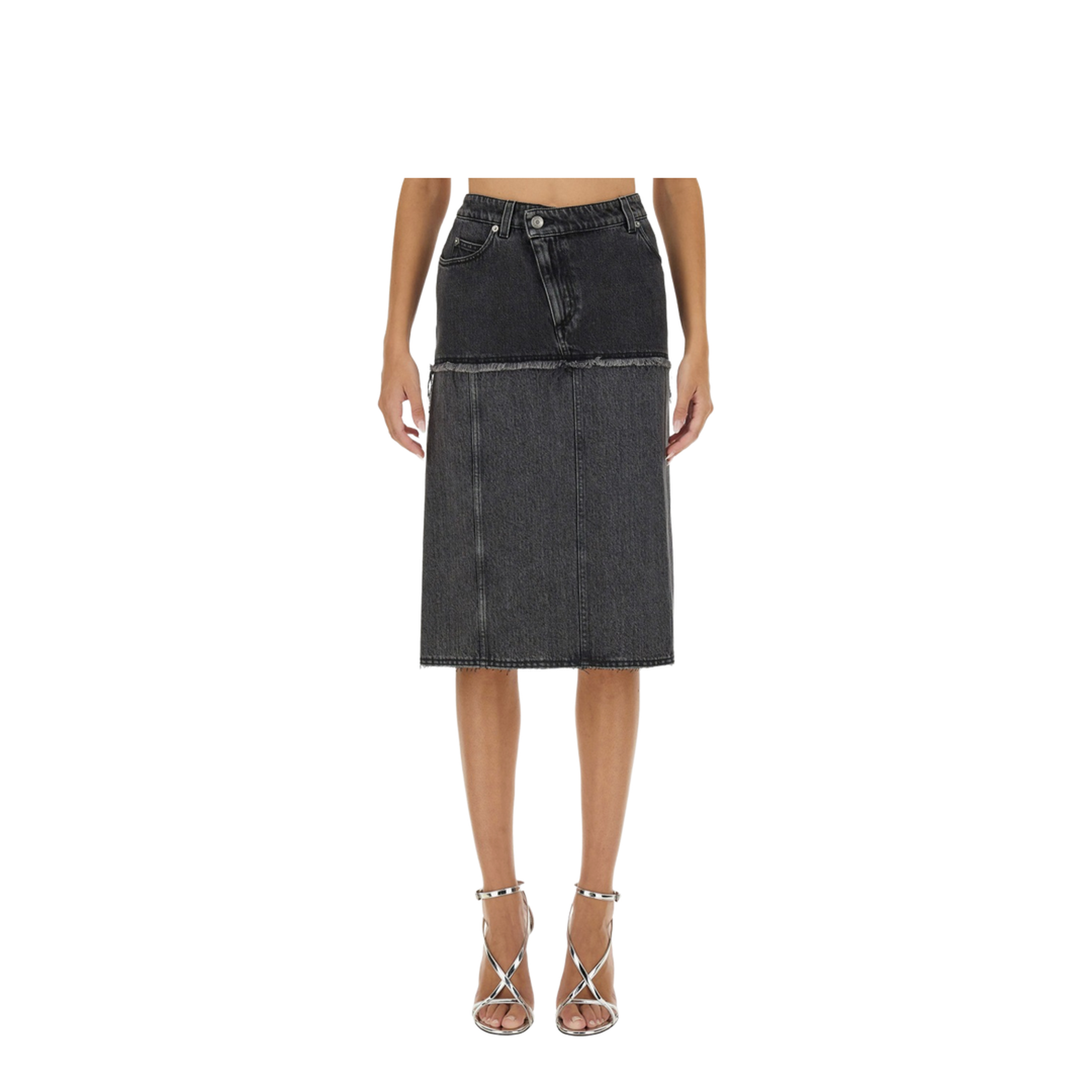 Black Denim Skirt - Image 1
