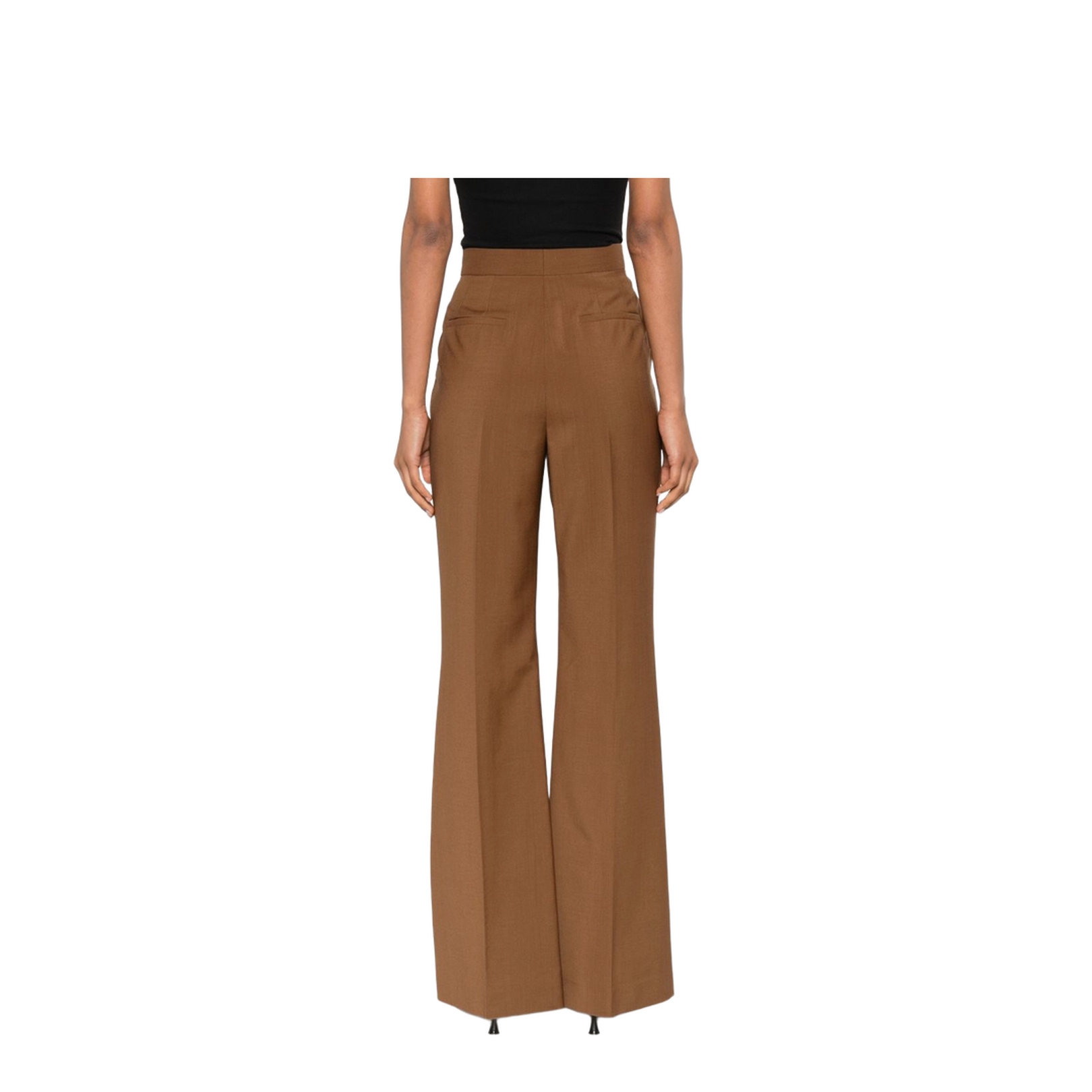 Flare Trousers in Wool and Mohair - Brown - Image 4