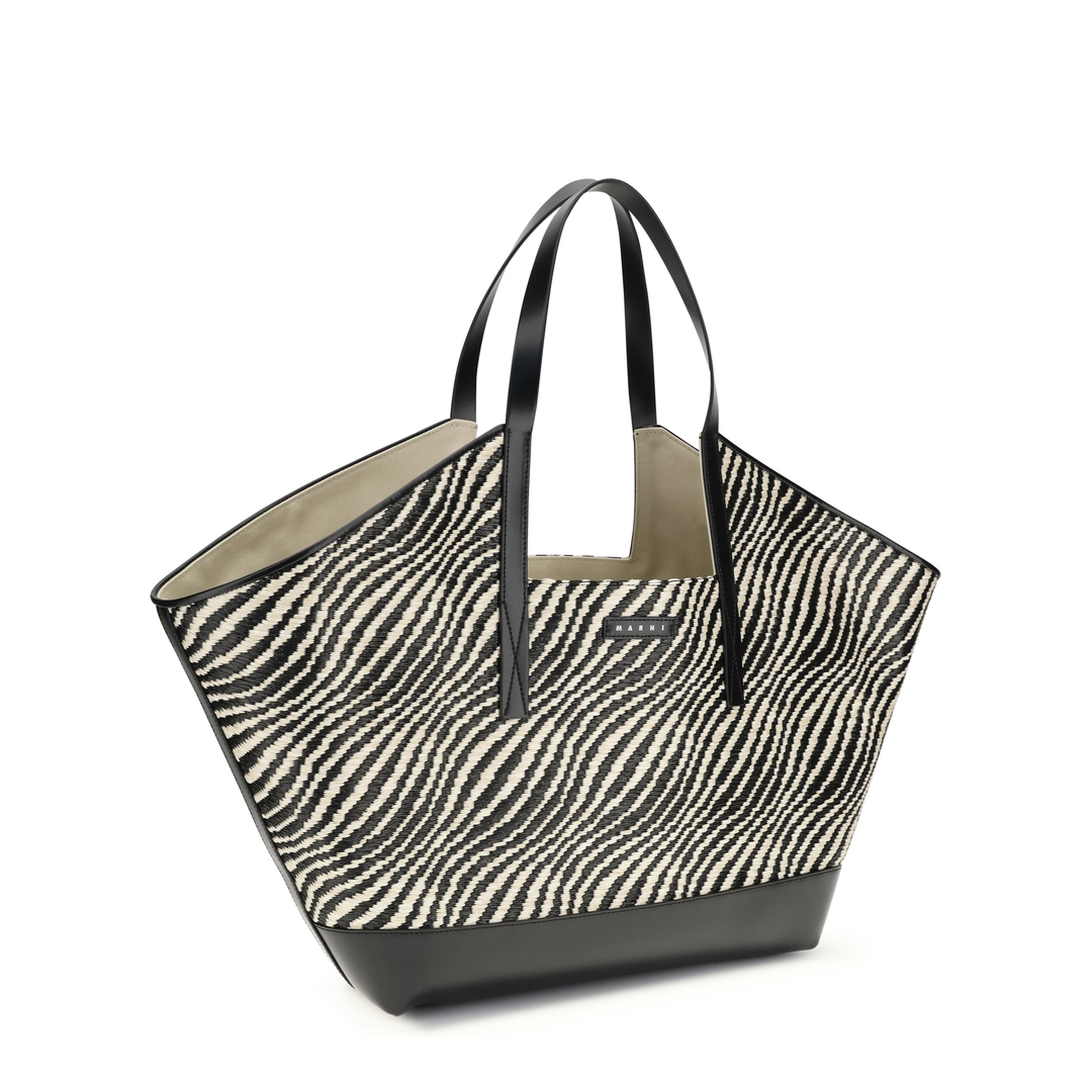 Raffia Effect Fabric Tote Bag - Image 2