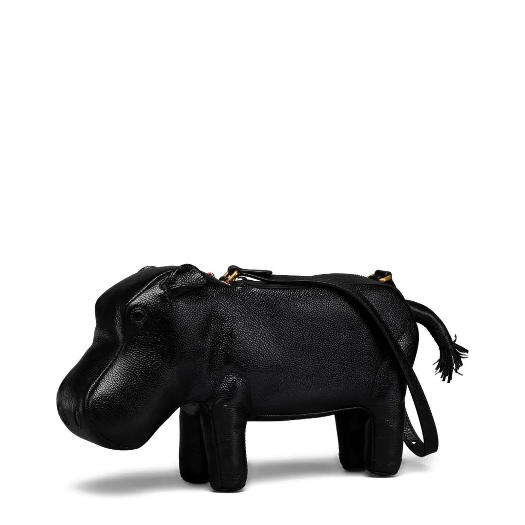 Small Calf Full Grain Pebble Leather Bag - Black - Image 2