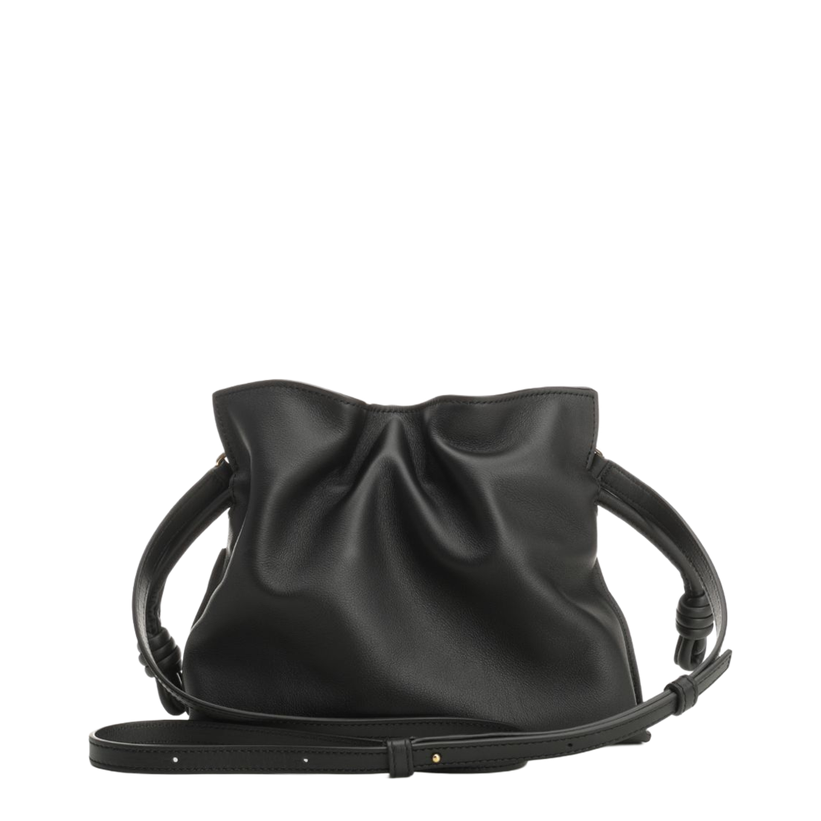 Flamenco Mini Calfskin Clutch Bag - Black - Image 3