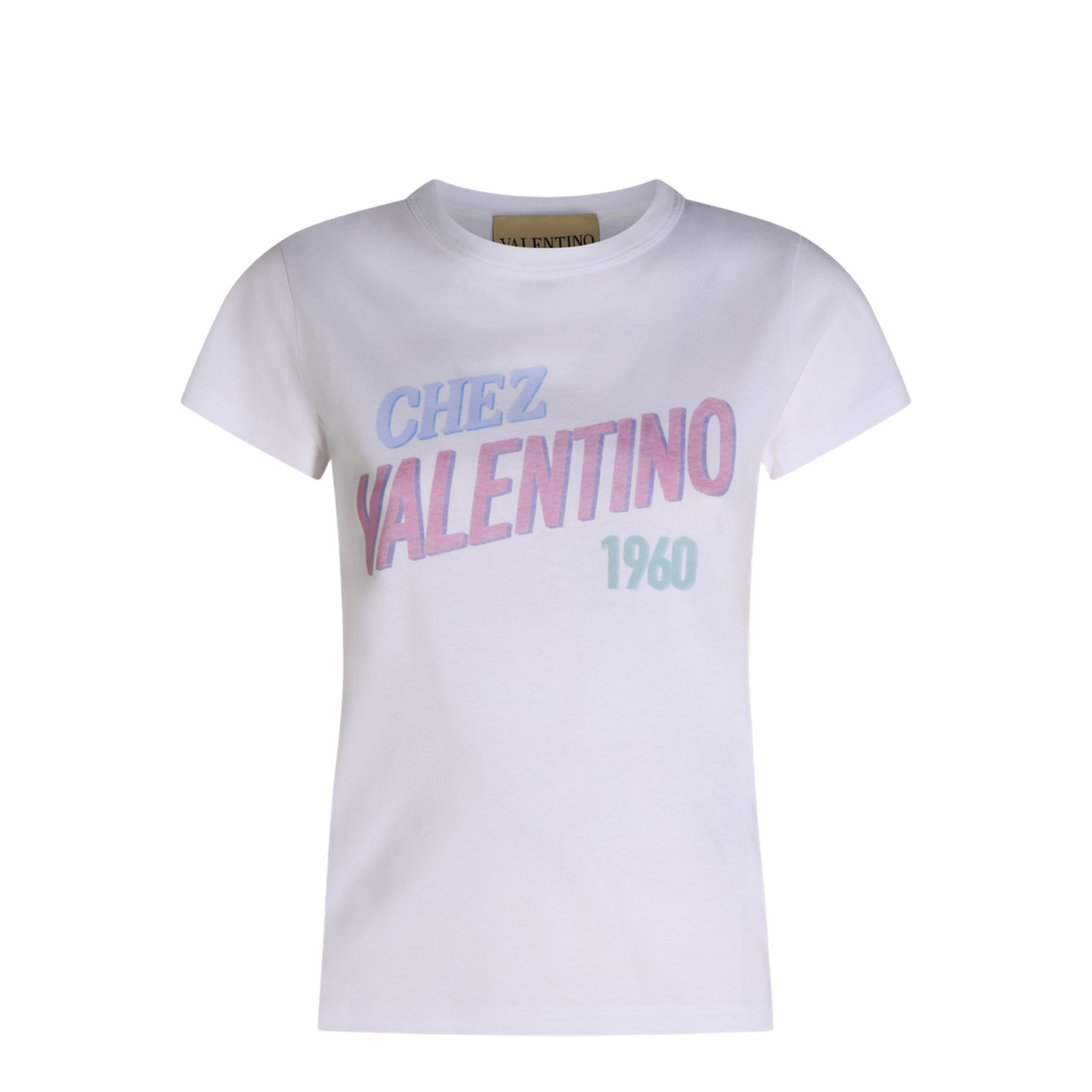 White Cotton T-Shirt With Logo Print - Image 2