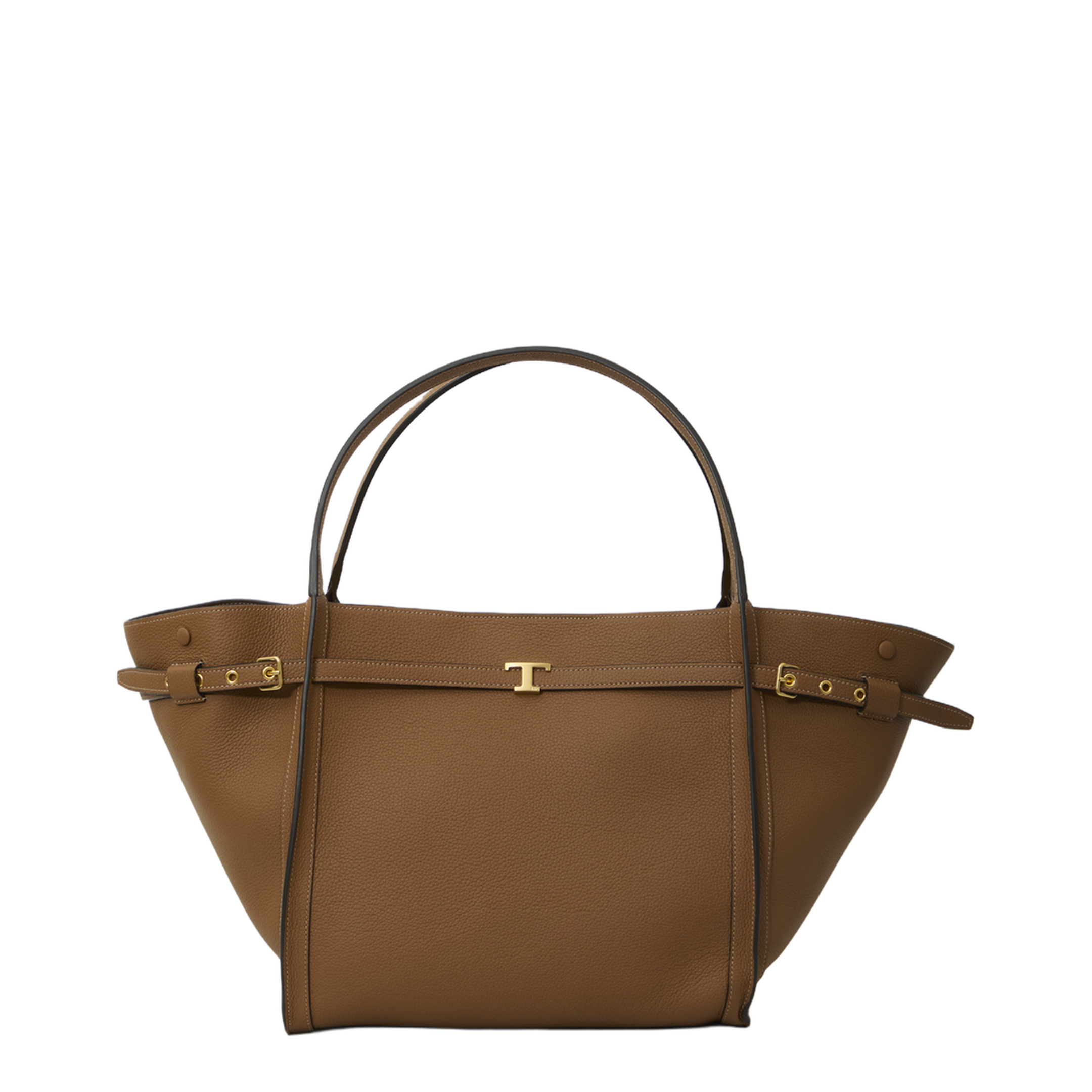 T Signature Medium Calfskin Shopping Bag - Green - Image 1