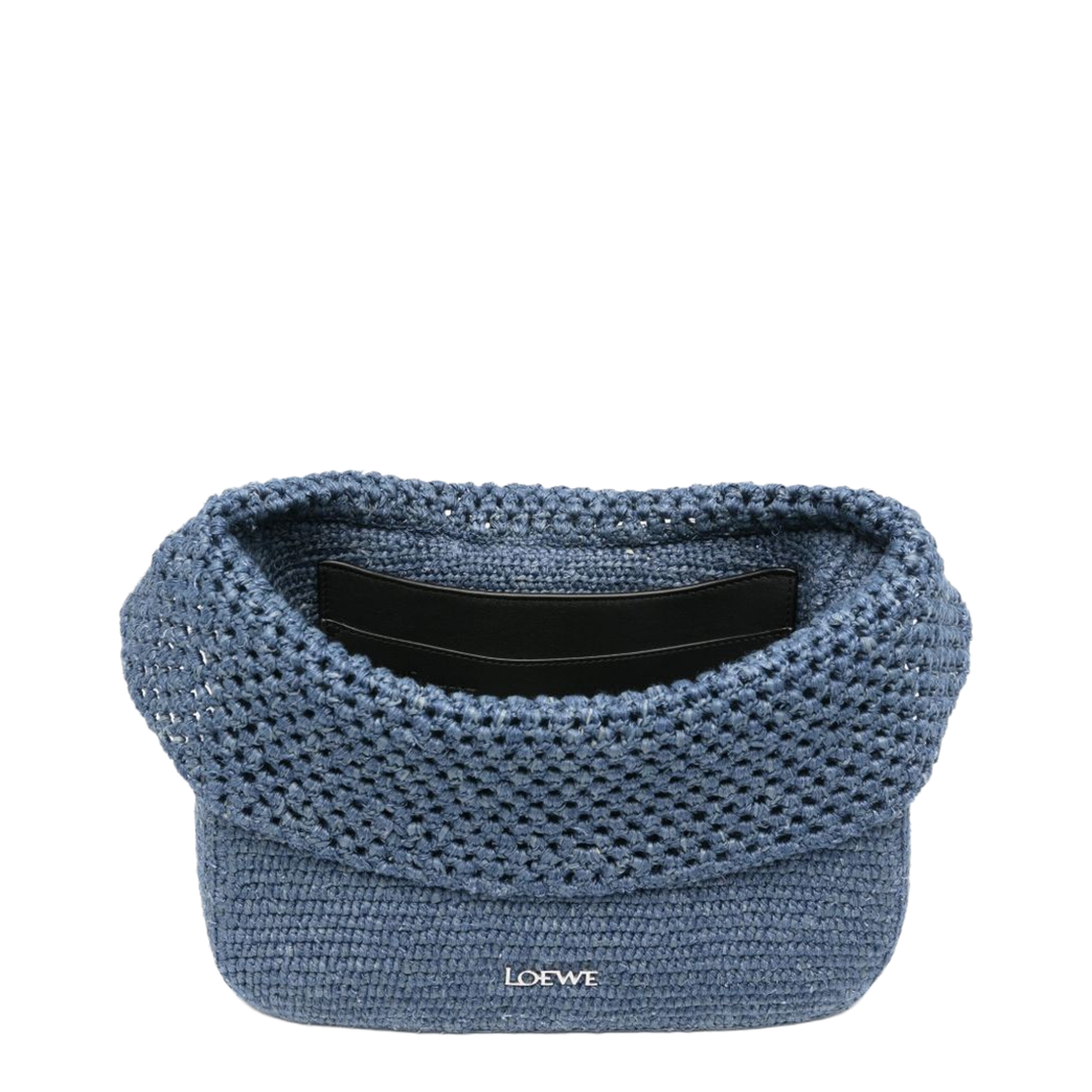 Ola Medium Crochet Shoulder Bag - Denim Blue - Image 5