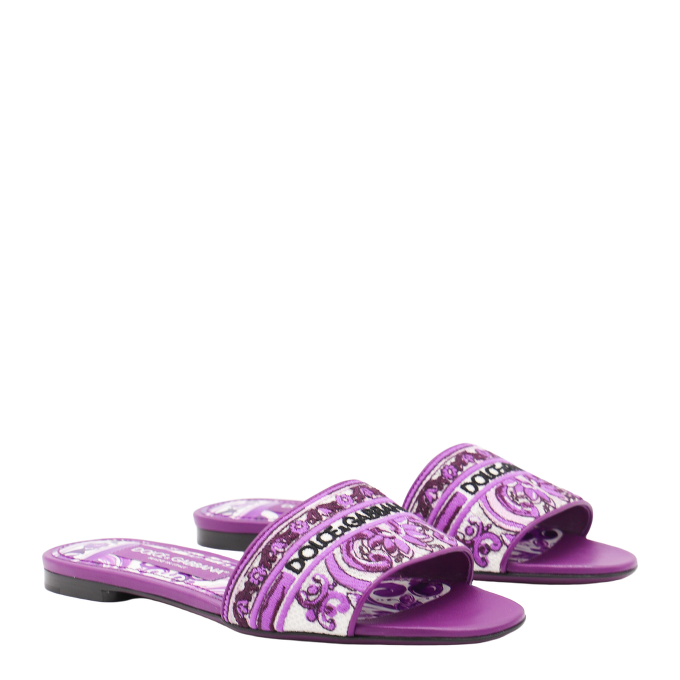 Embroidered Slides in Multicolor - Image 4